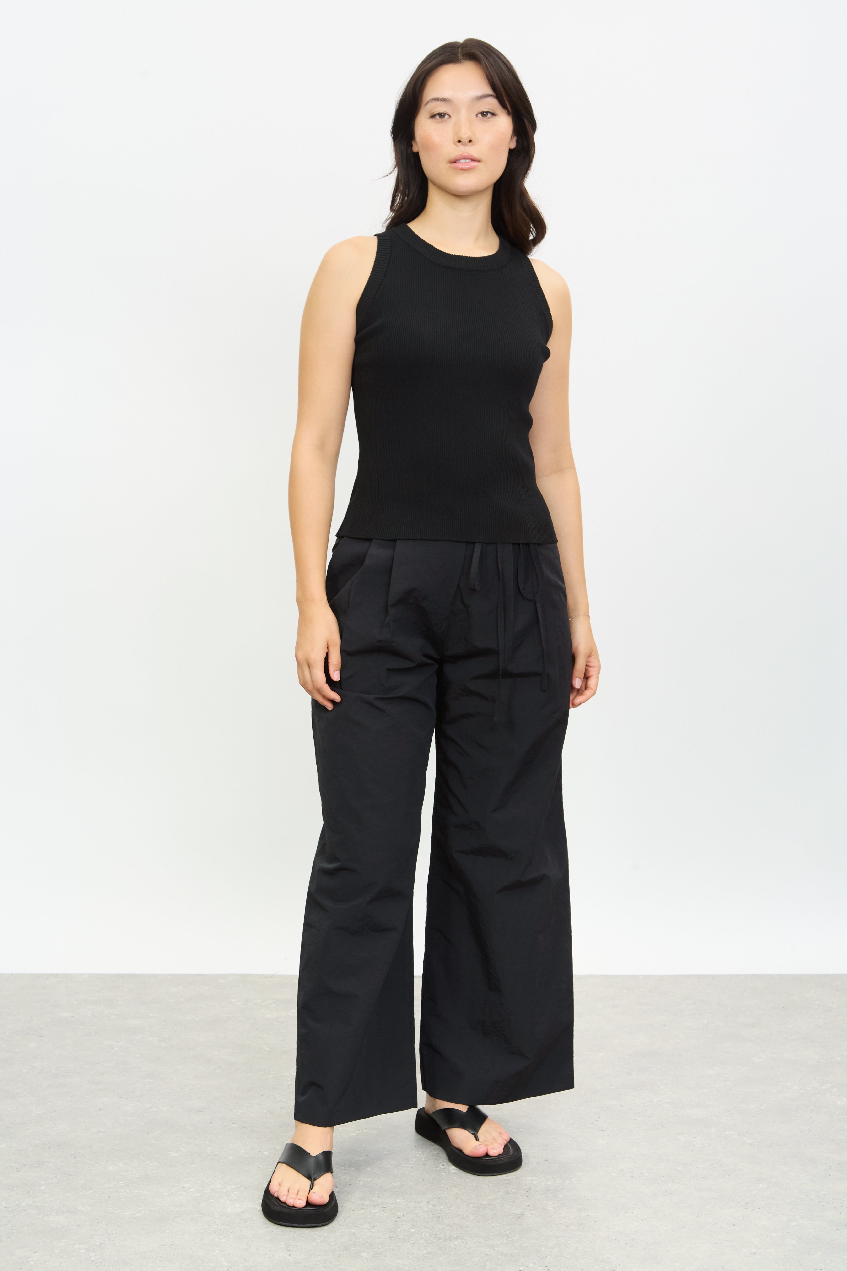 Black long knit tank_3