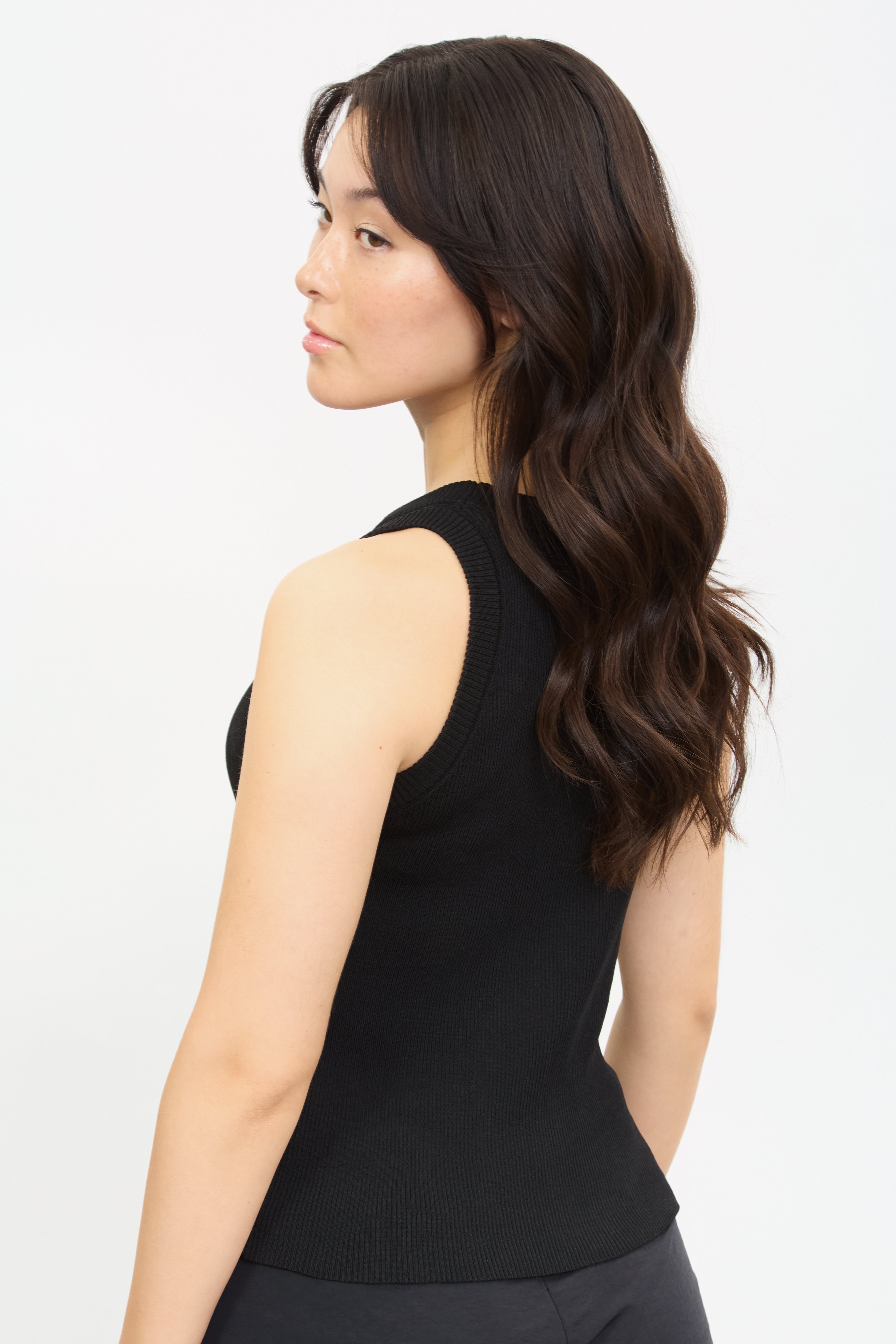 Black long knit tank_2