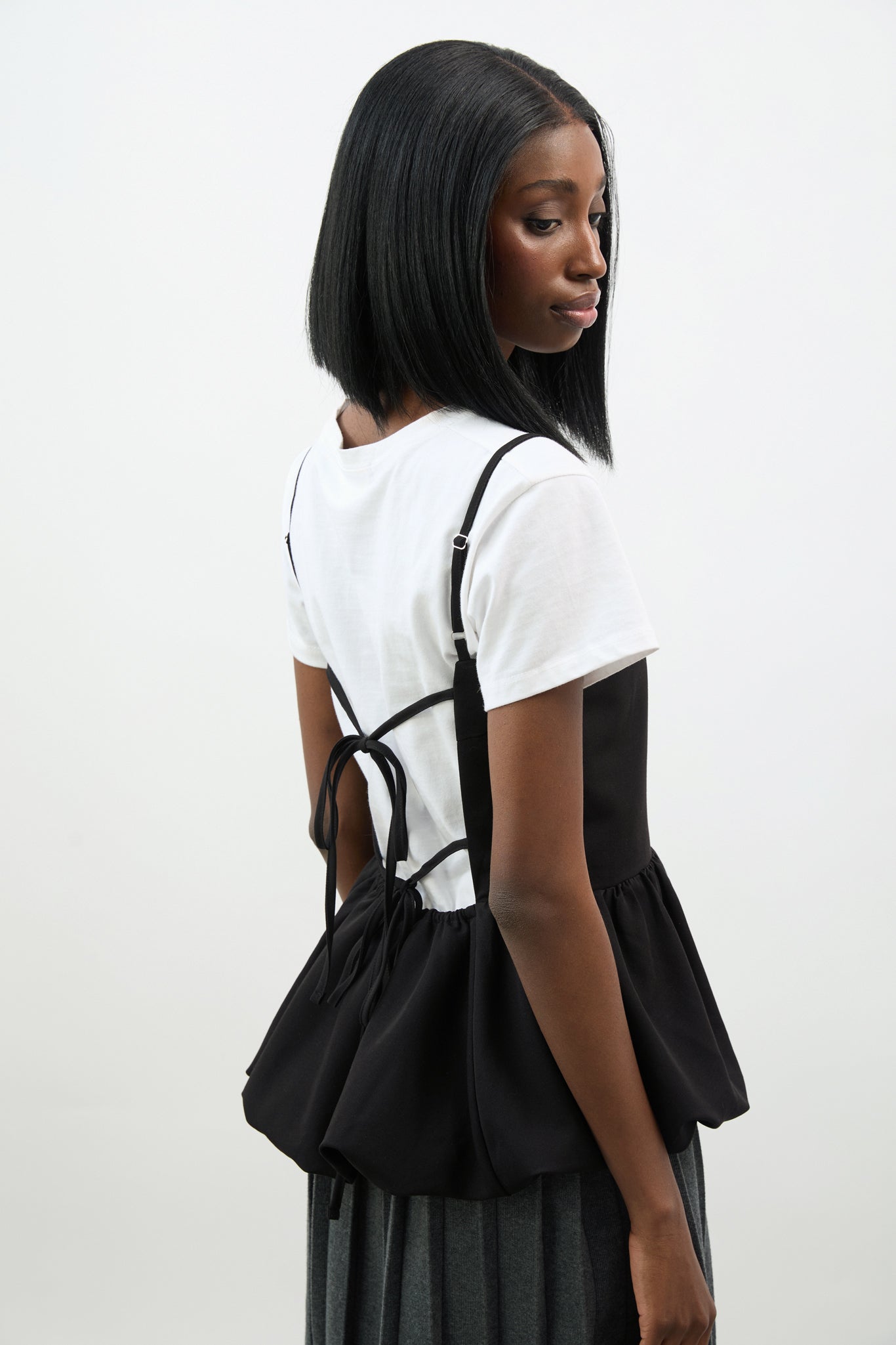 Black open back peplum top_2