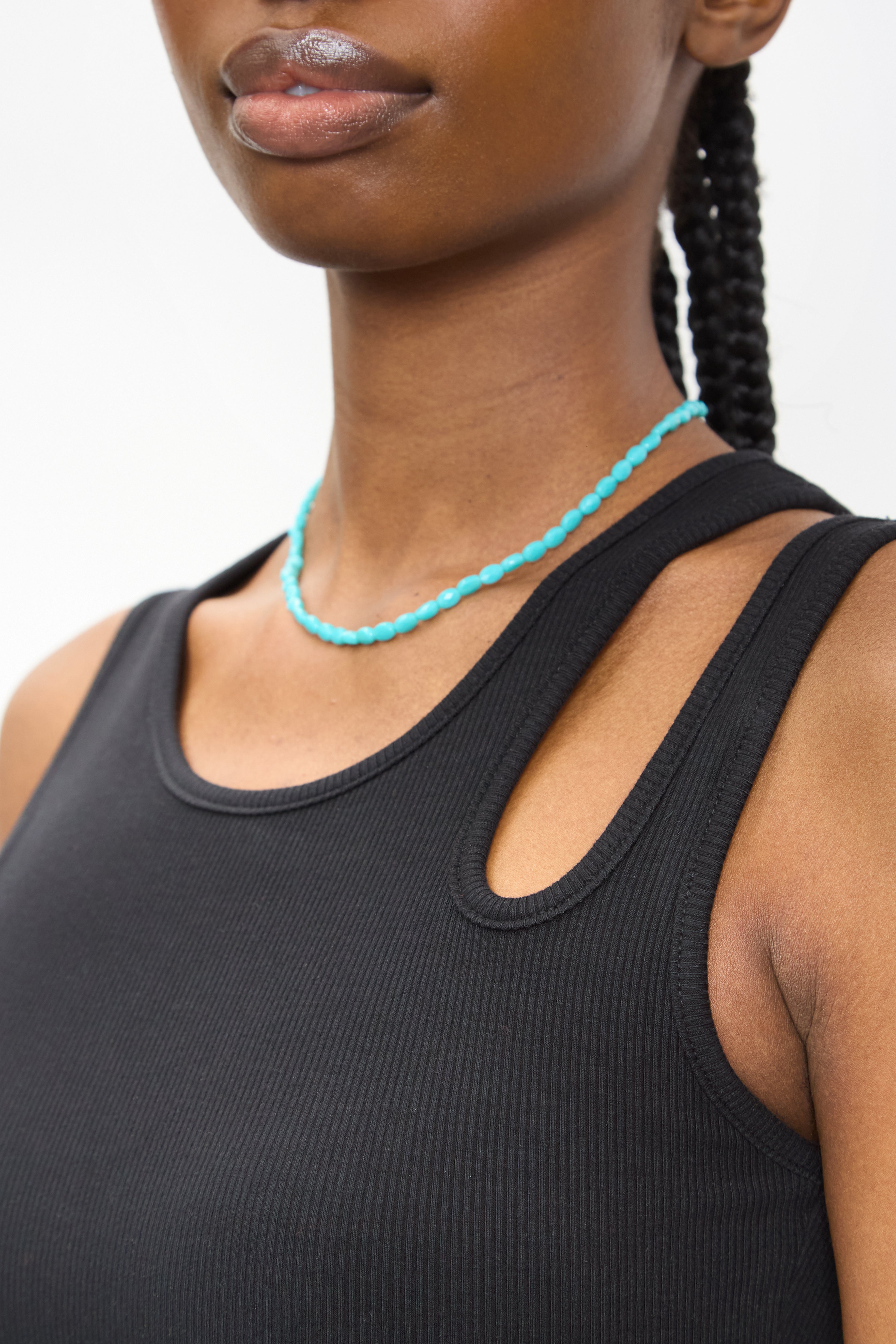 Black peek shoulder tank top_3