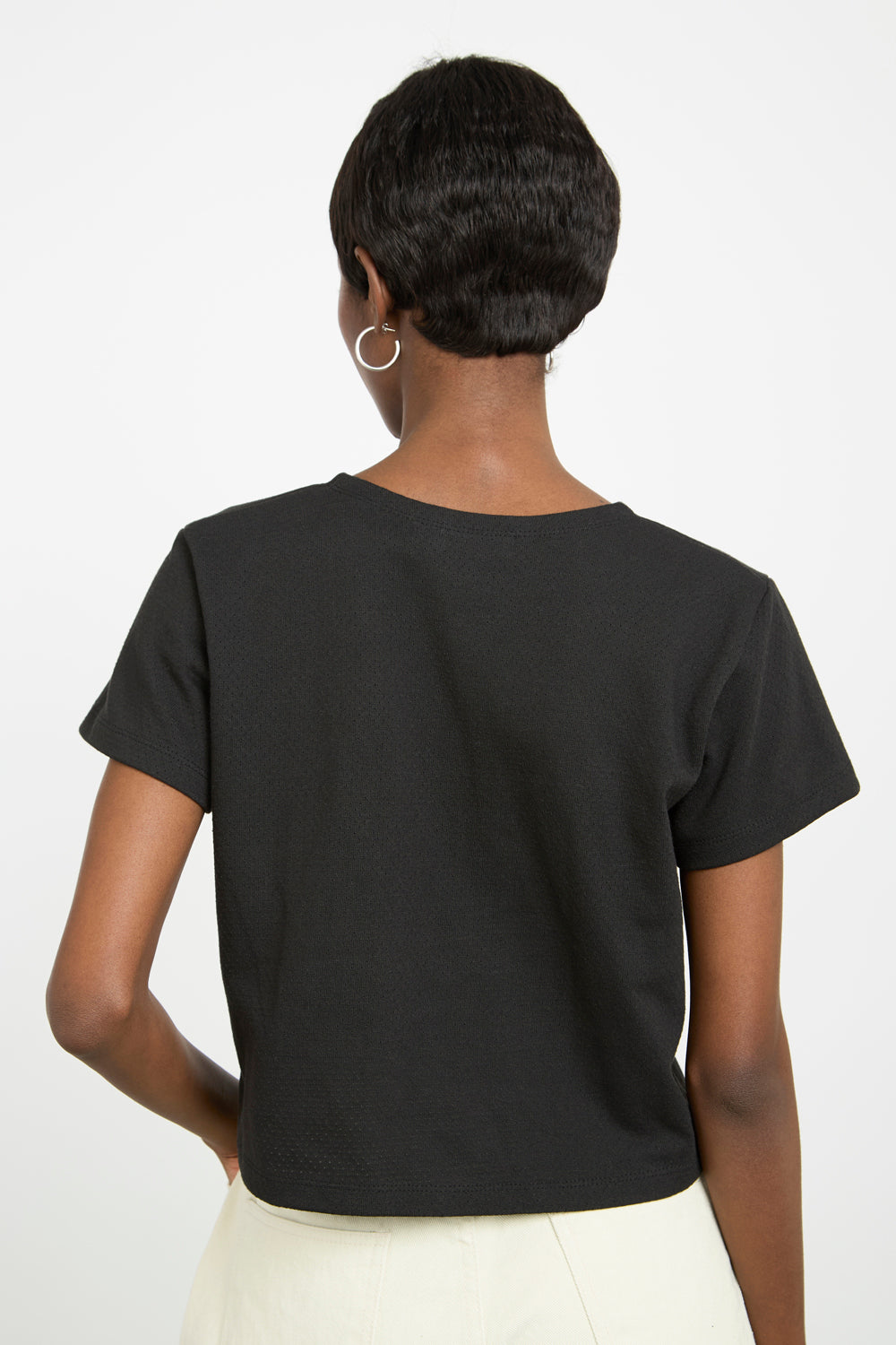 Black perforated holes T-shirt_2