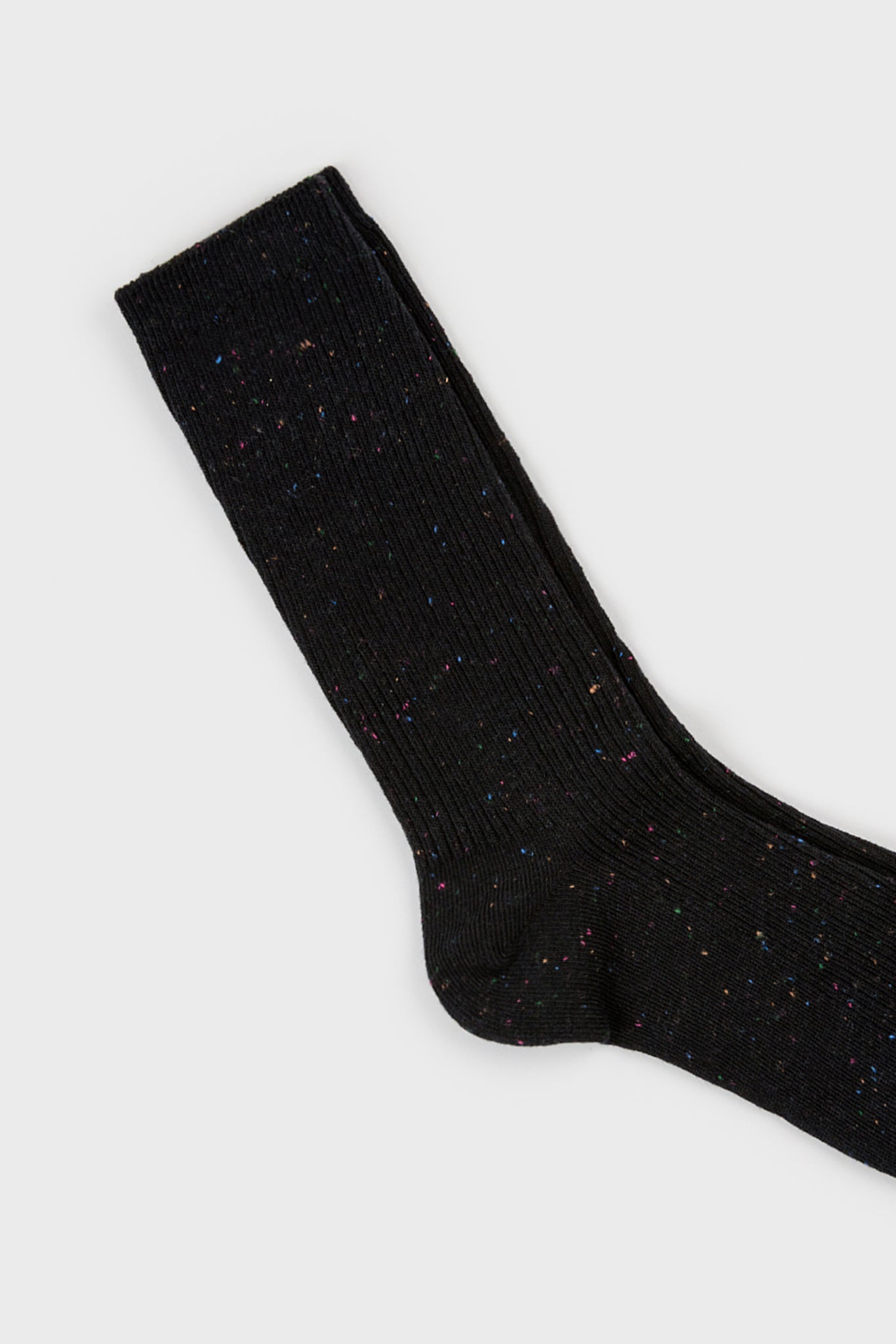 Black rainbow fleck ribbed socks_2