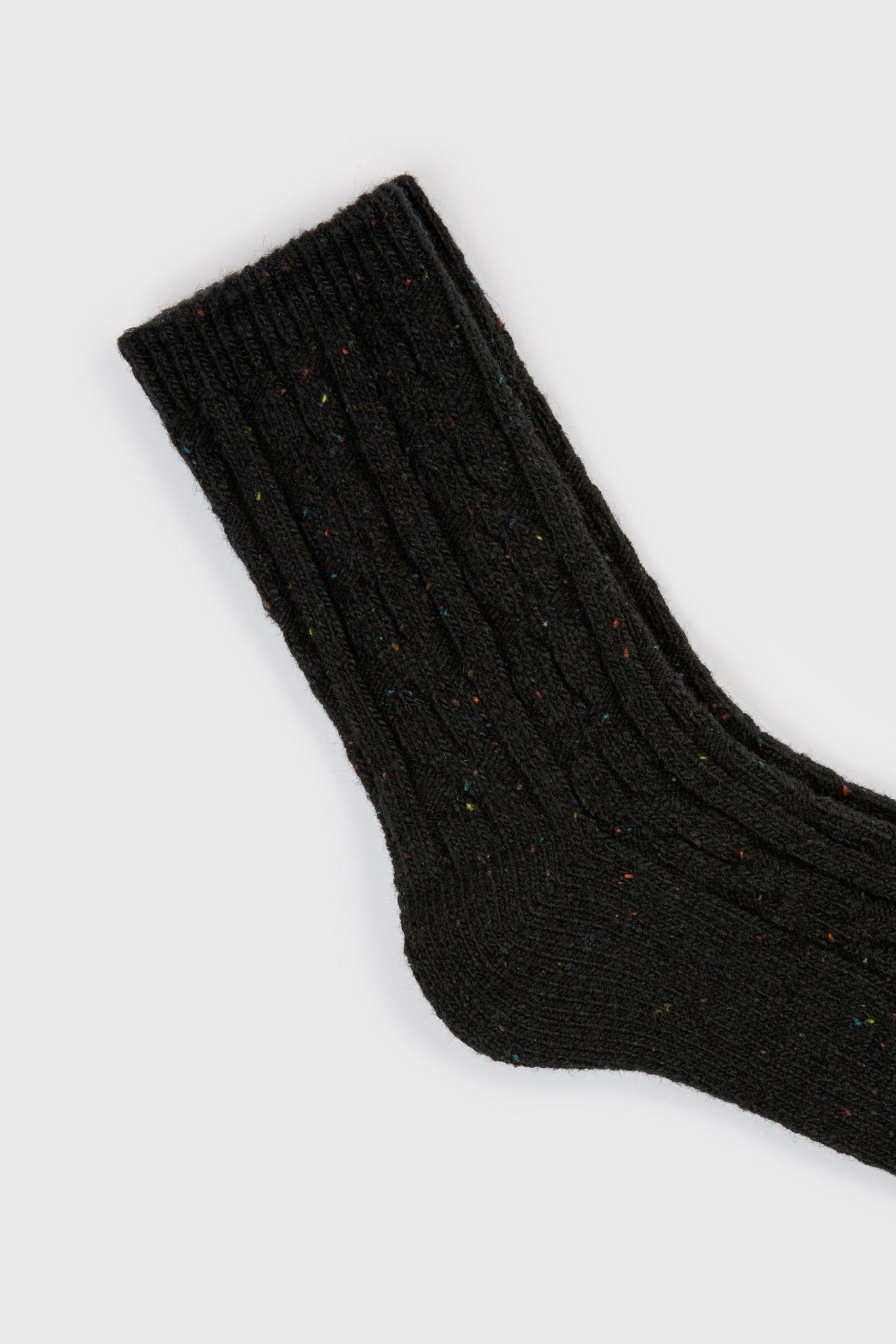 Black rainbow fleck thick socks_2