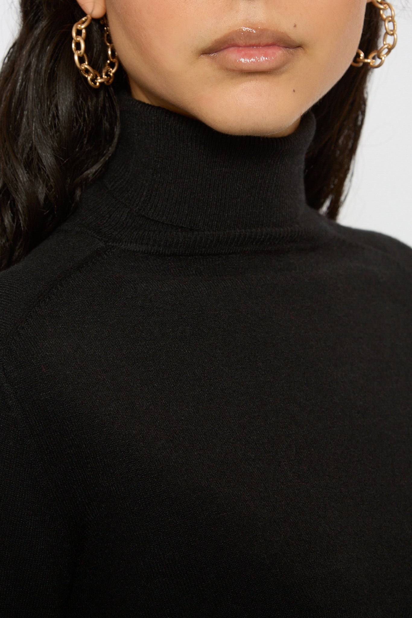 Black semi sheer thin knit turtleneck_3