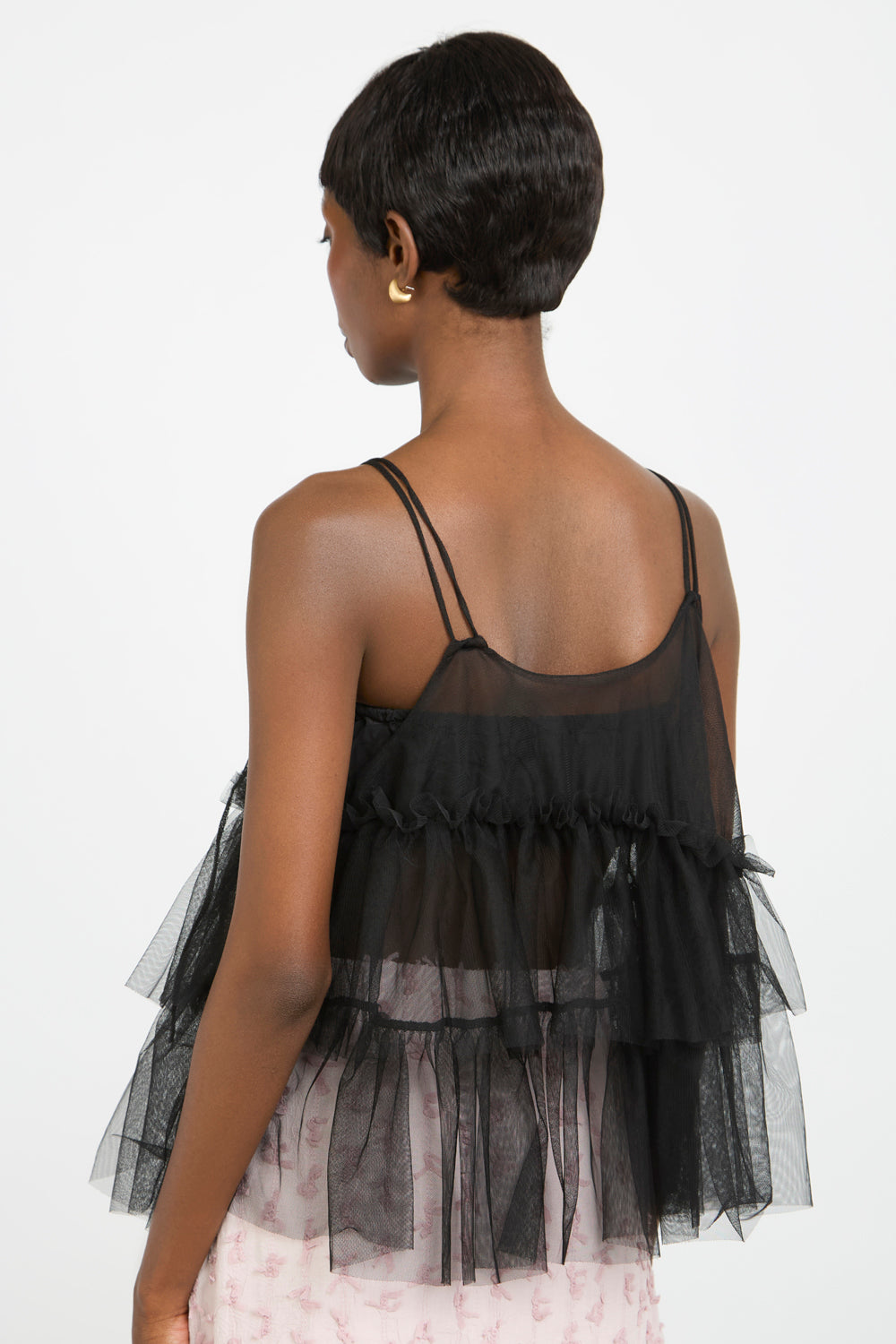 Black sheer strappy tiered tank_2