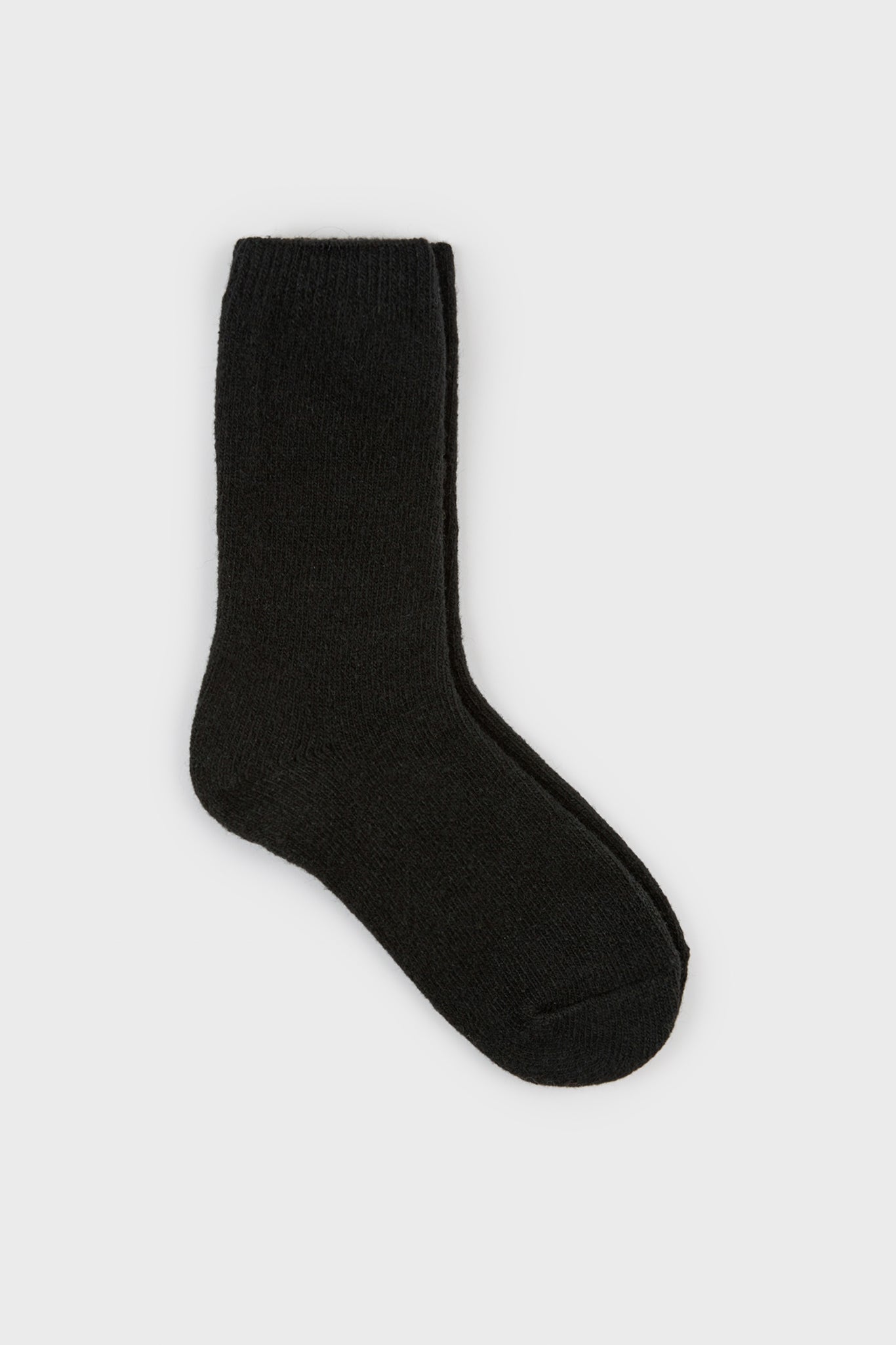 Black smooth wool blend socks_1