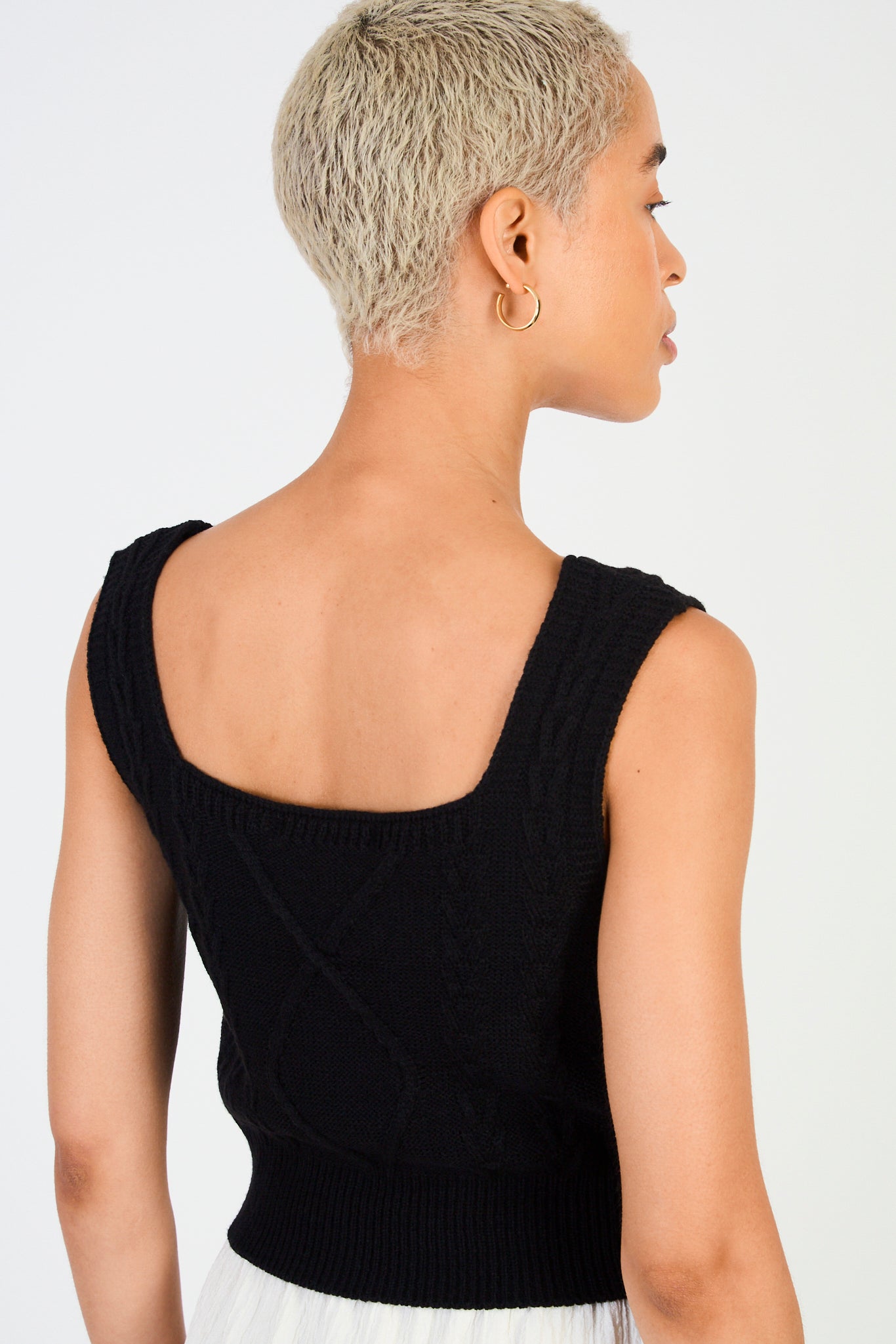 Black square neck cableknit tank_2