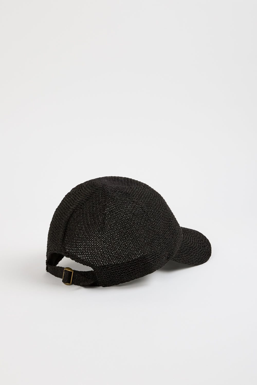 Black straw weave baseball hat_3