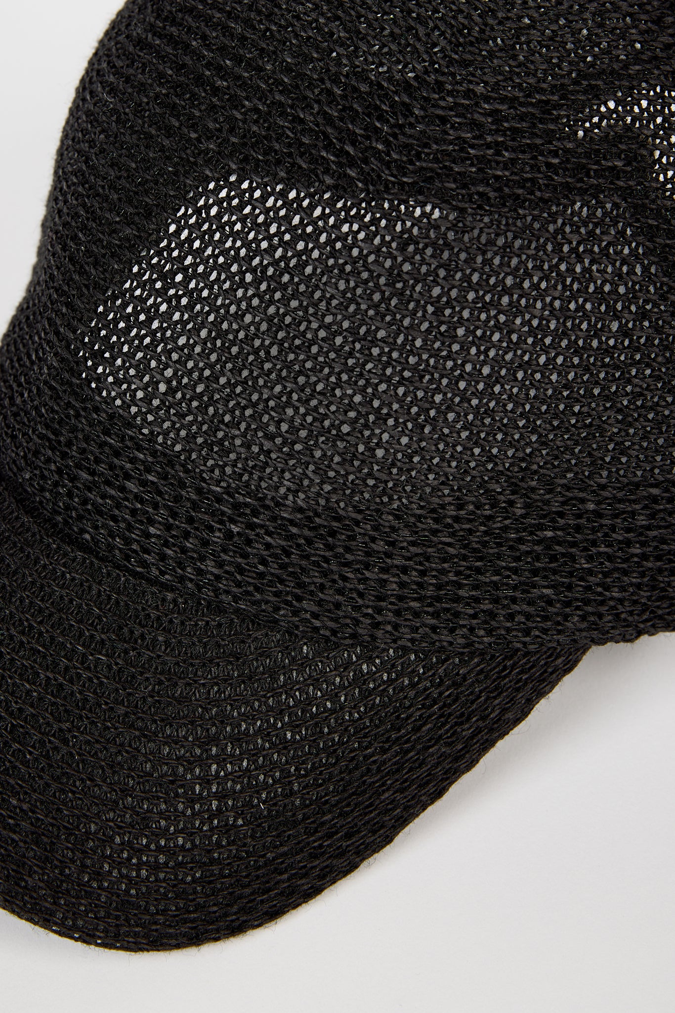 Black straw weave baseball hat_4
