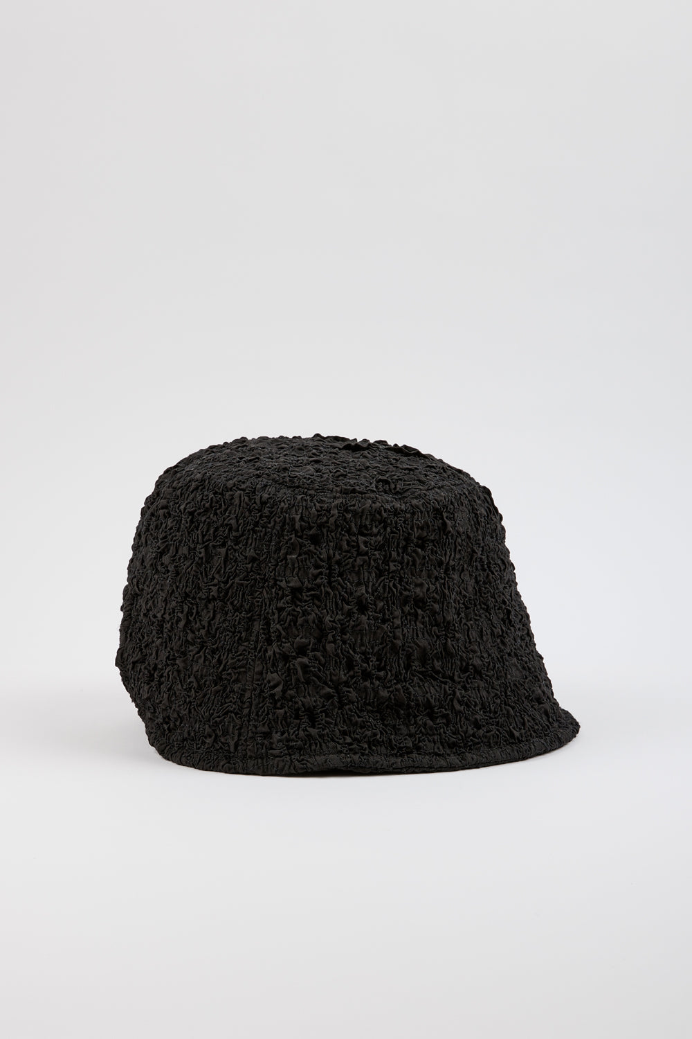 Black textured slim profile bucket hat_2