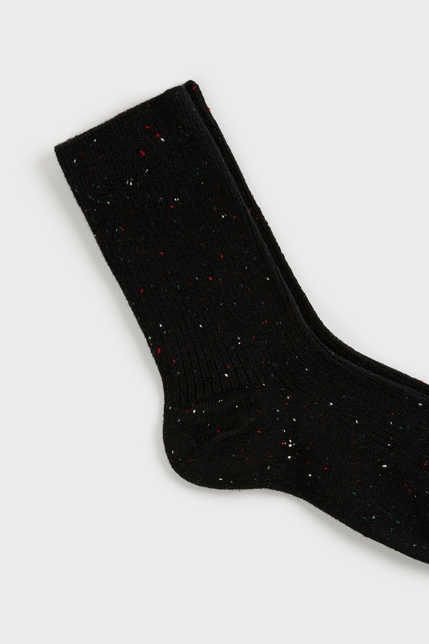 Black thin ribbed rainbow fleck socks_2