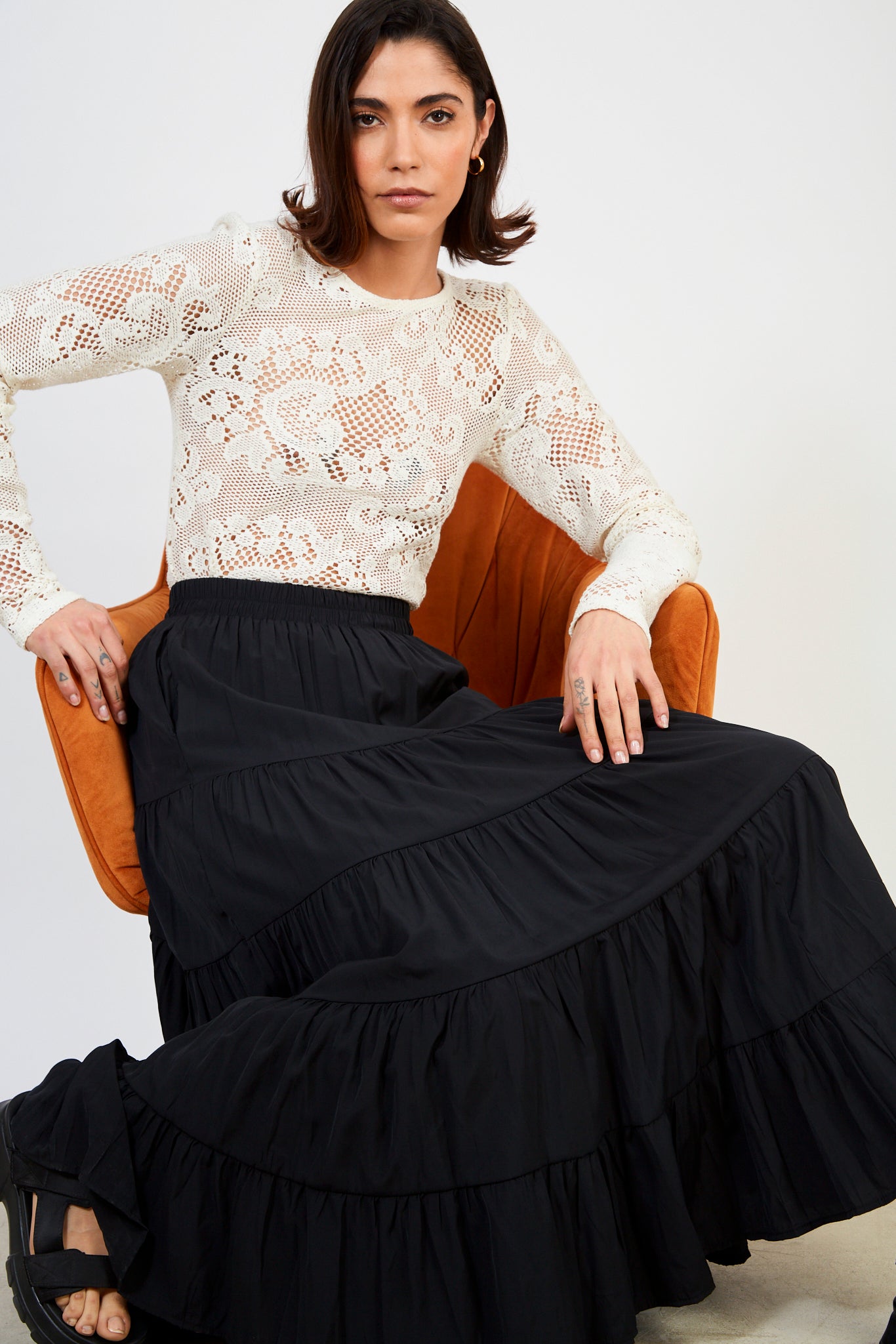 Black tiered maxi skirt_5