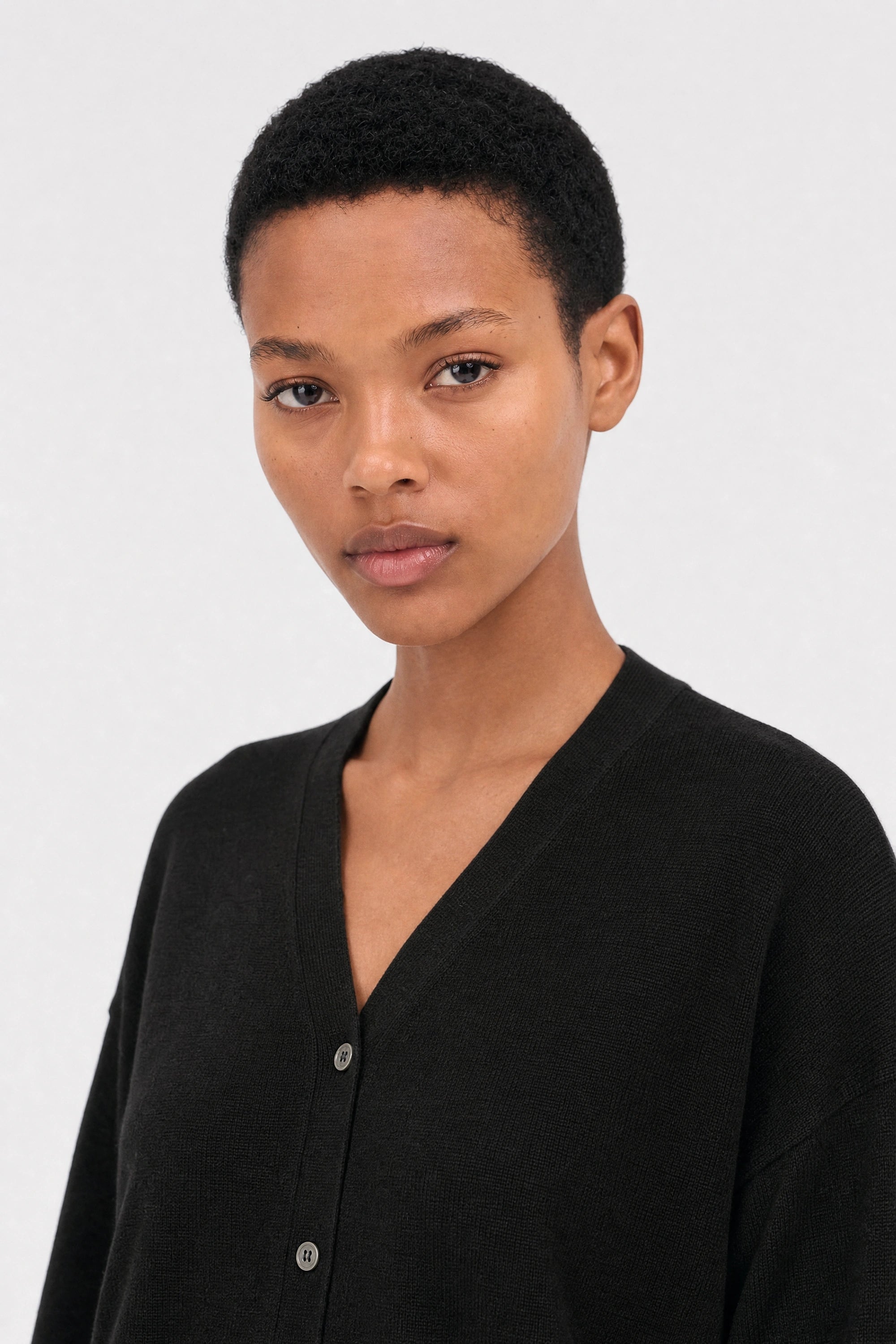 Black bamboo blend boyfriend cardigan_3