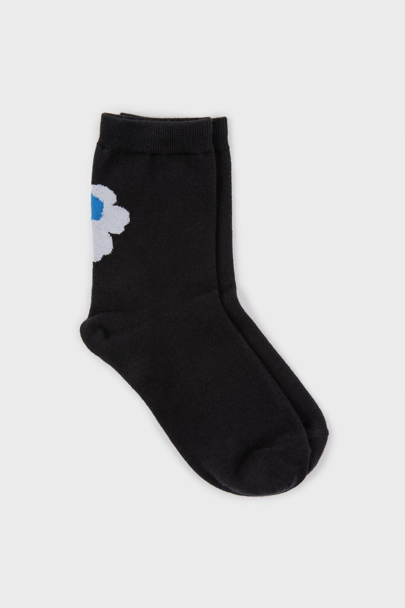 Black and blue giant floral ankle socks_2
