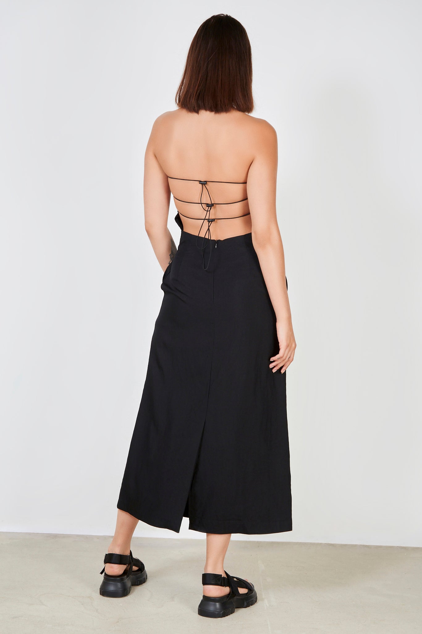 Black double cinch back dress_1