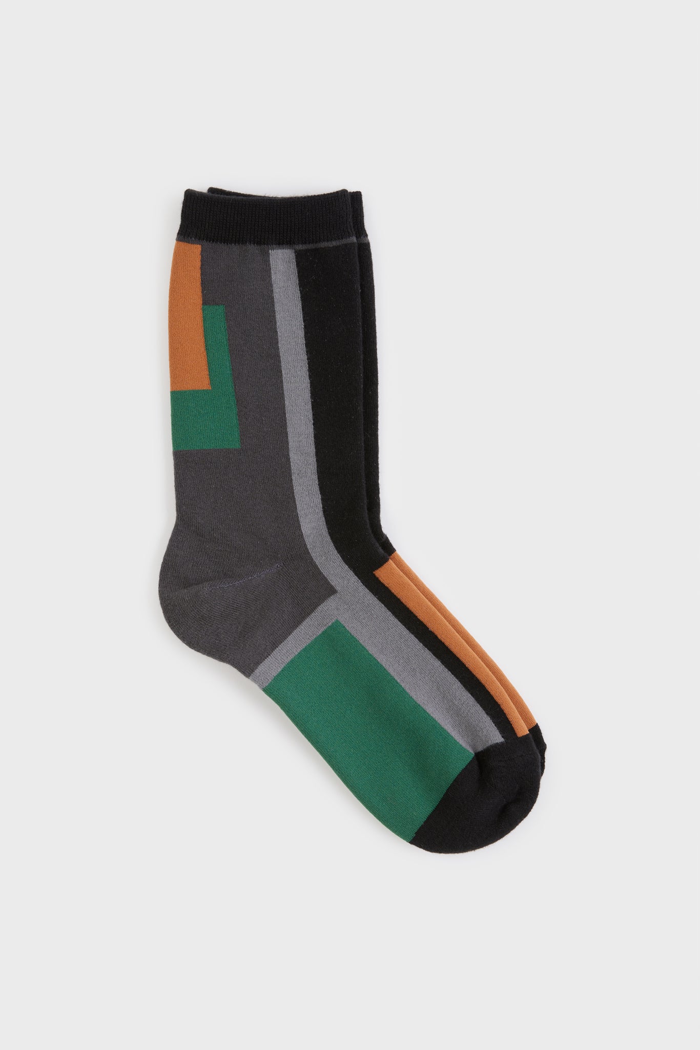 Black geometric blocks socks_2