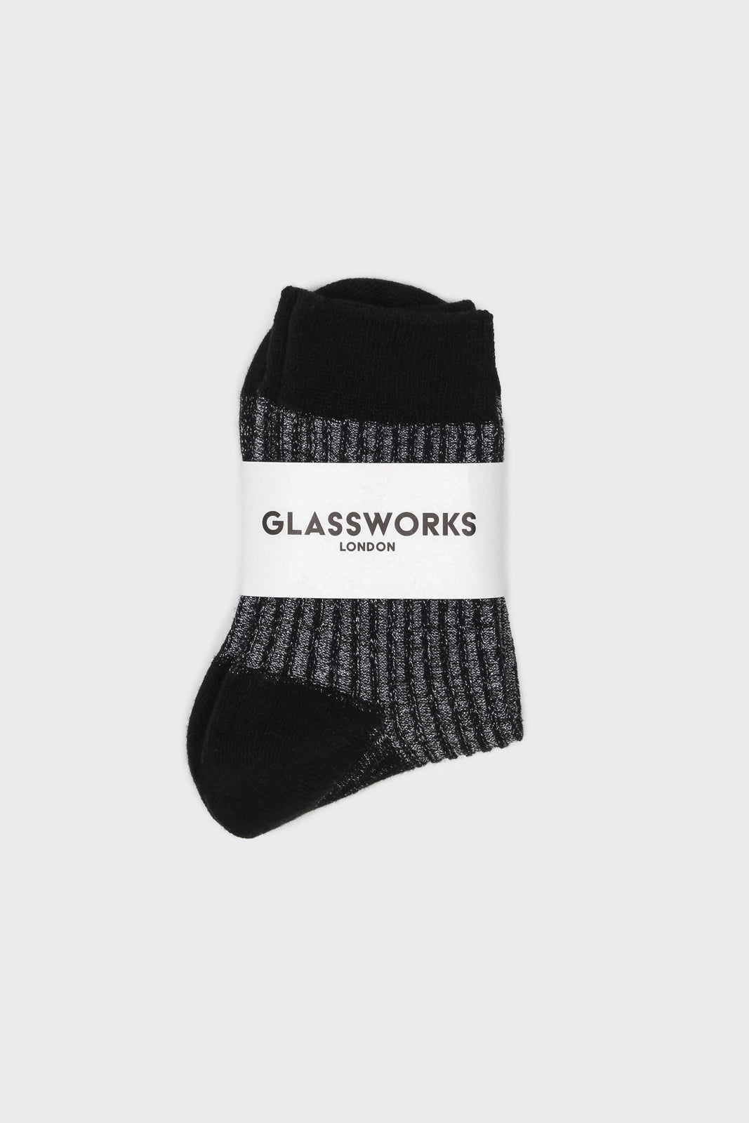 Black metallic vertical stripe socks_4