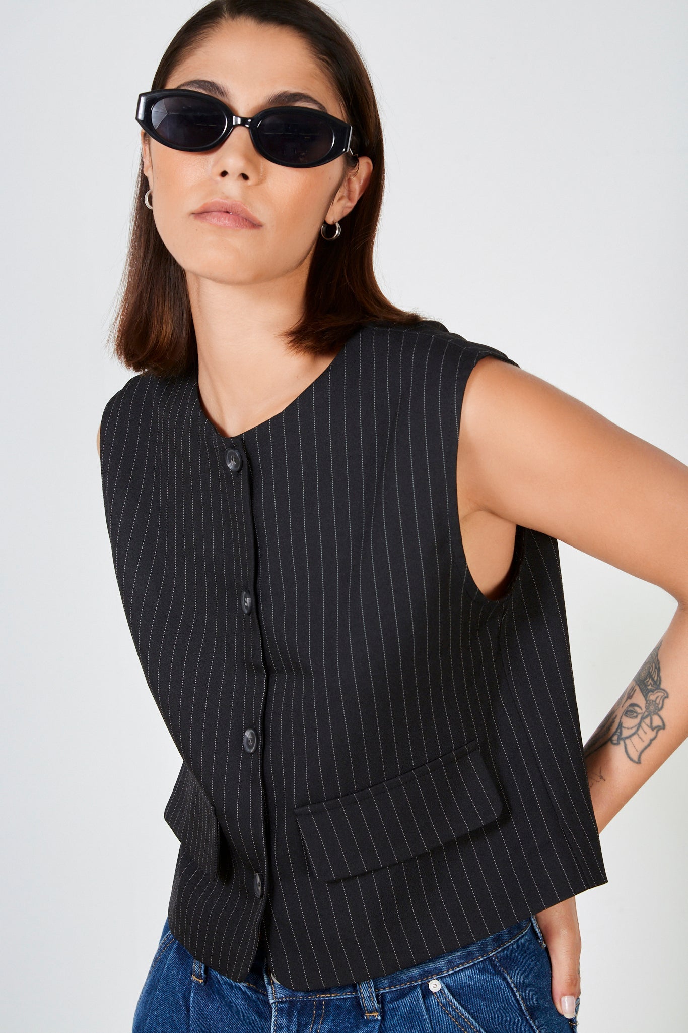 Black pinstriped waistcoat_1