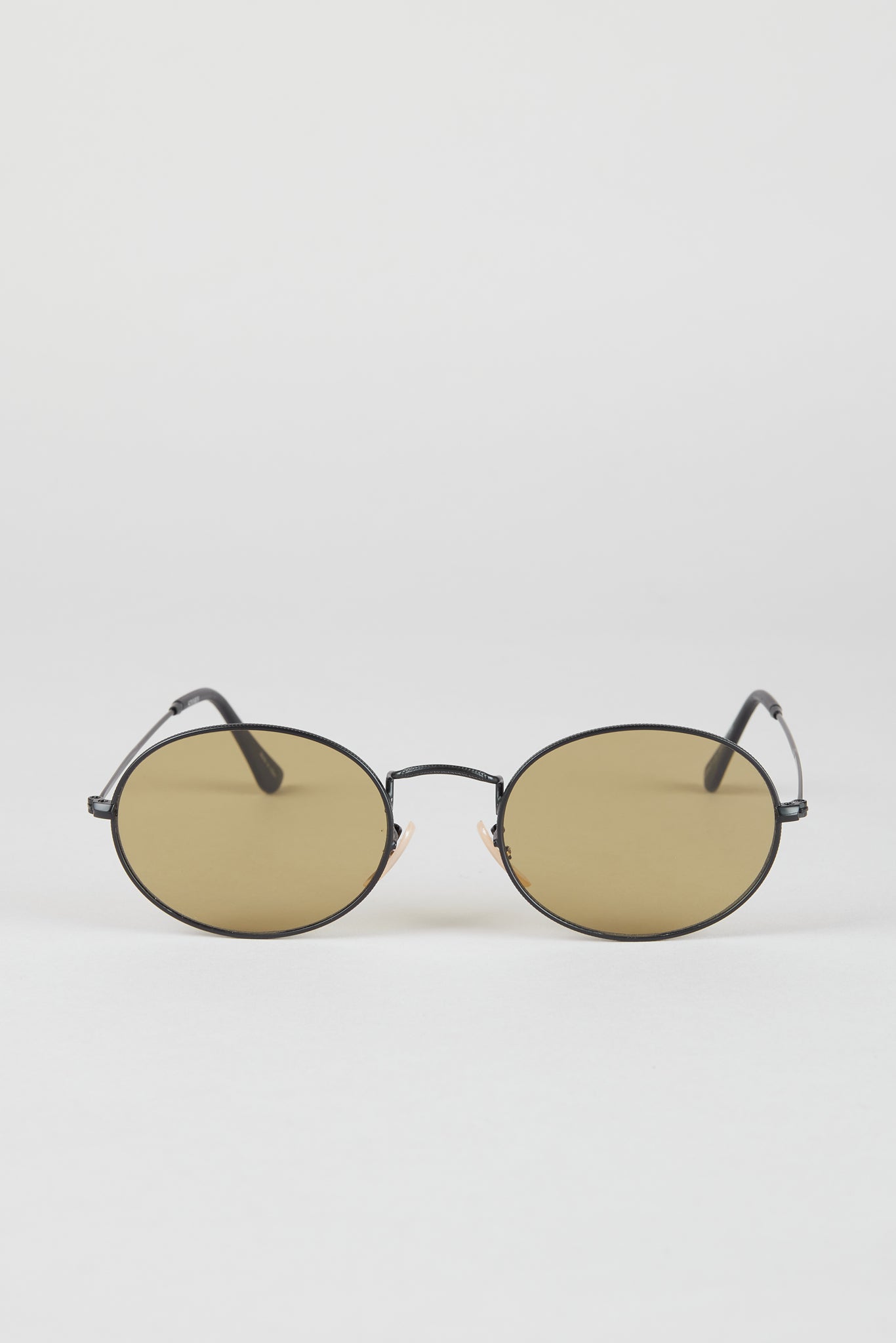 Brown rounded frame khaki lens sunglasses_1