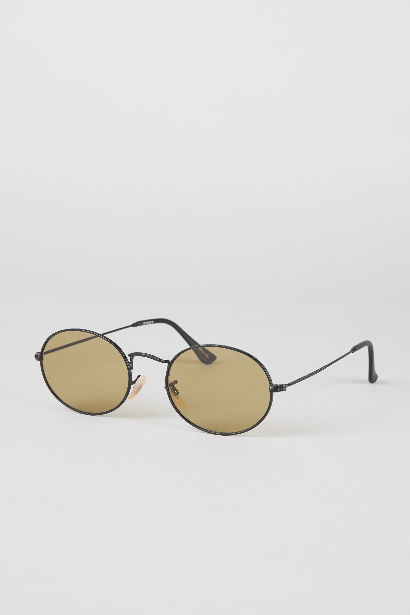 Brown rounded frame khaki lens sunglasses_2