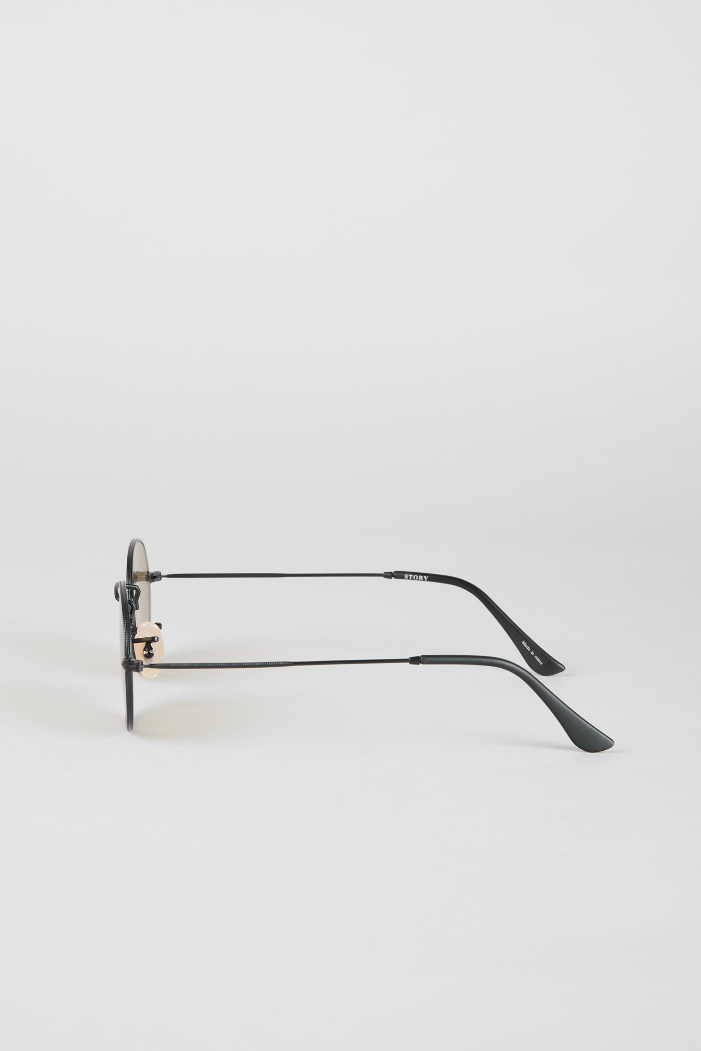 Brown rounded frame khaki lens sunglasses_3