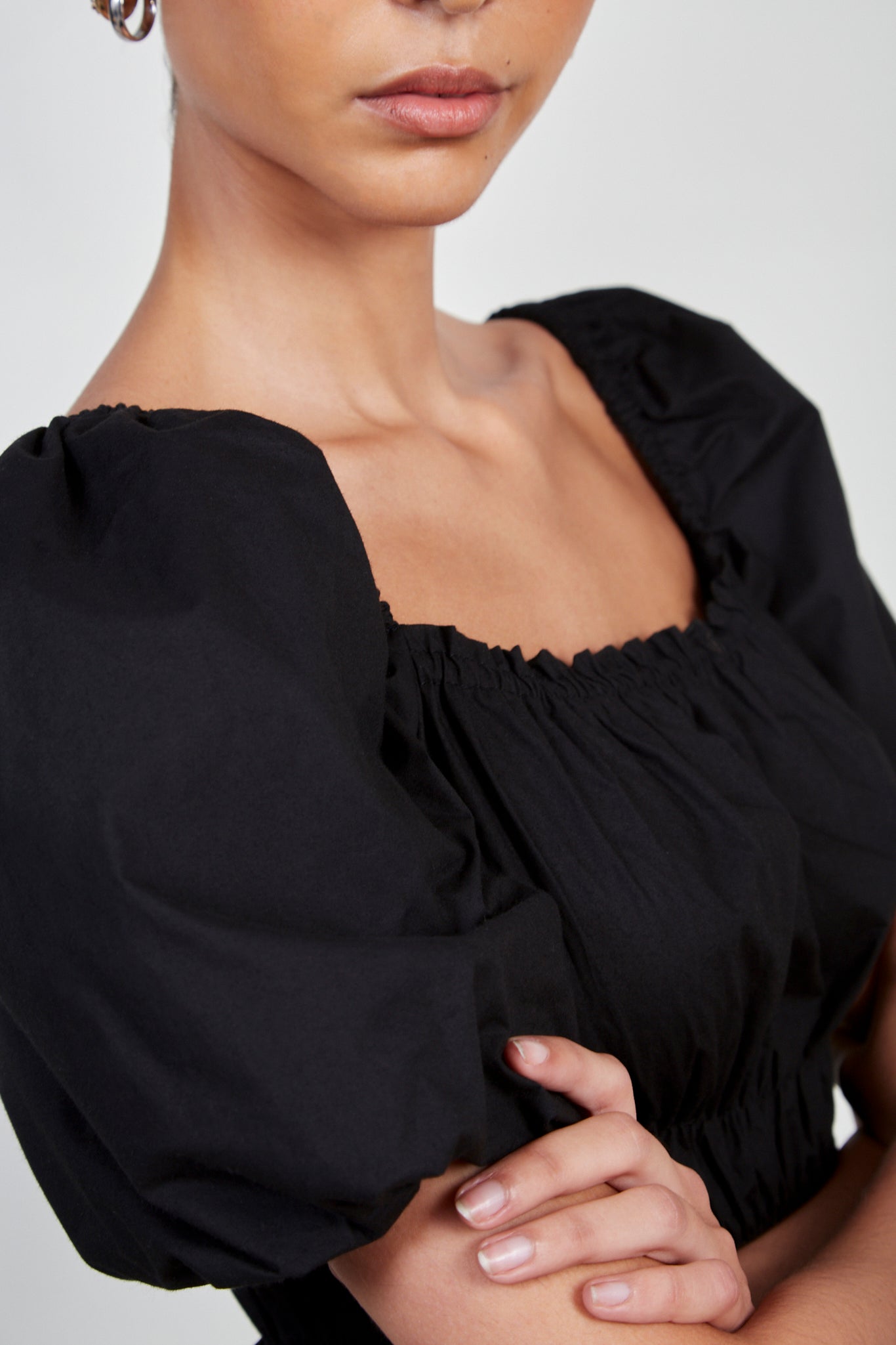 Black ruched short sleeved top_2