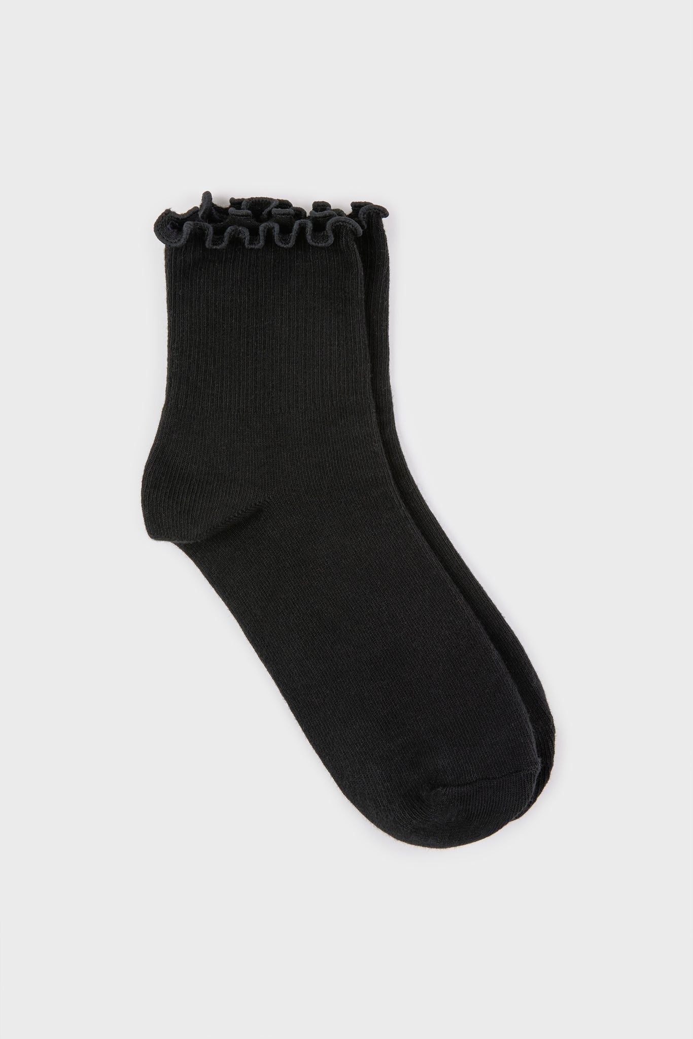 Dark ruffle trim socks - Set of 3