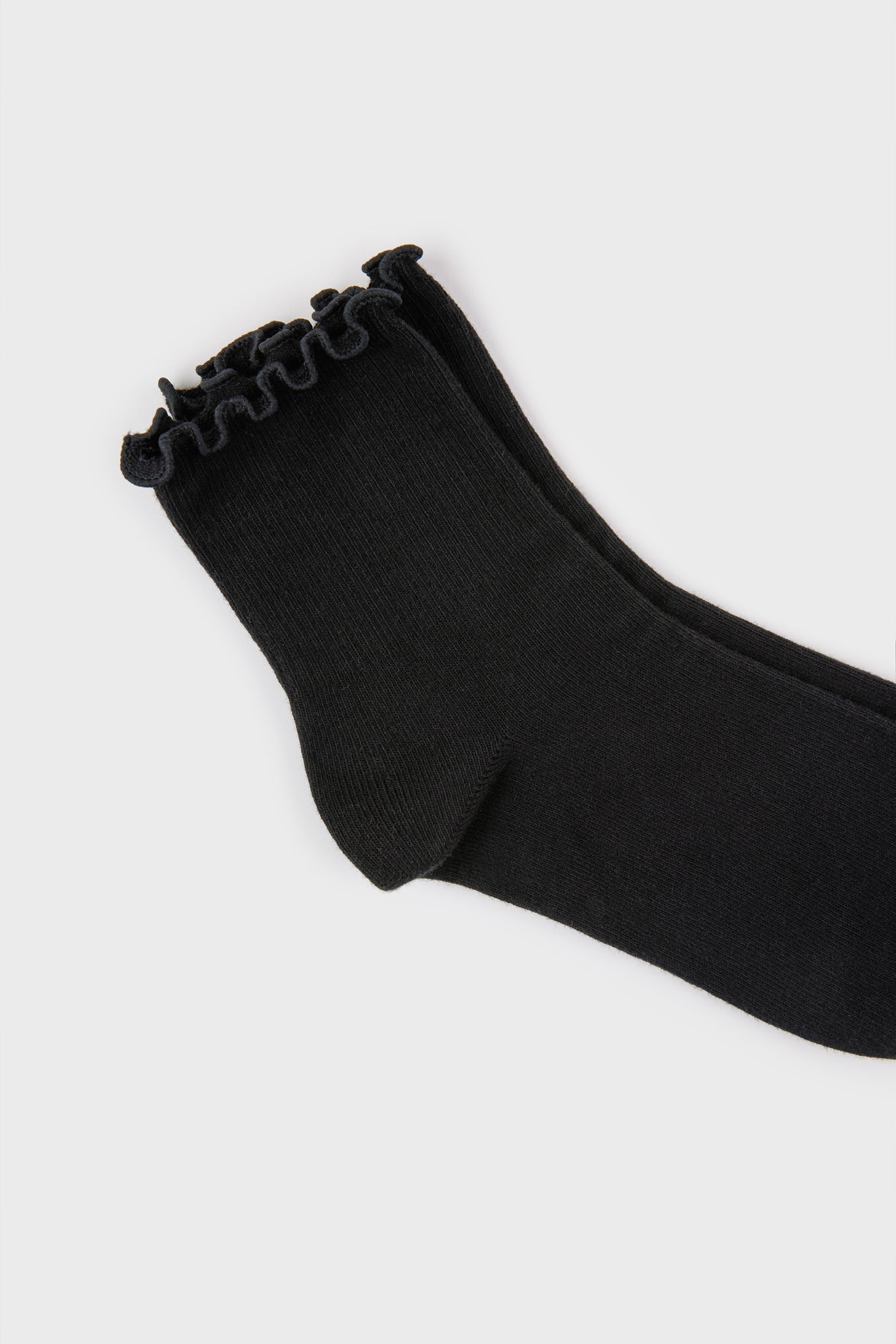 Black ruffle trim socks_3
