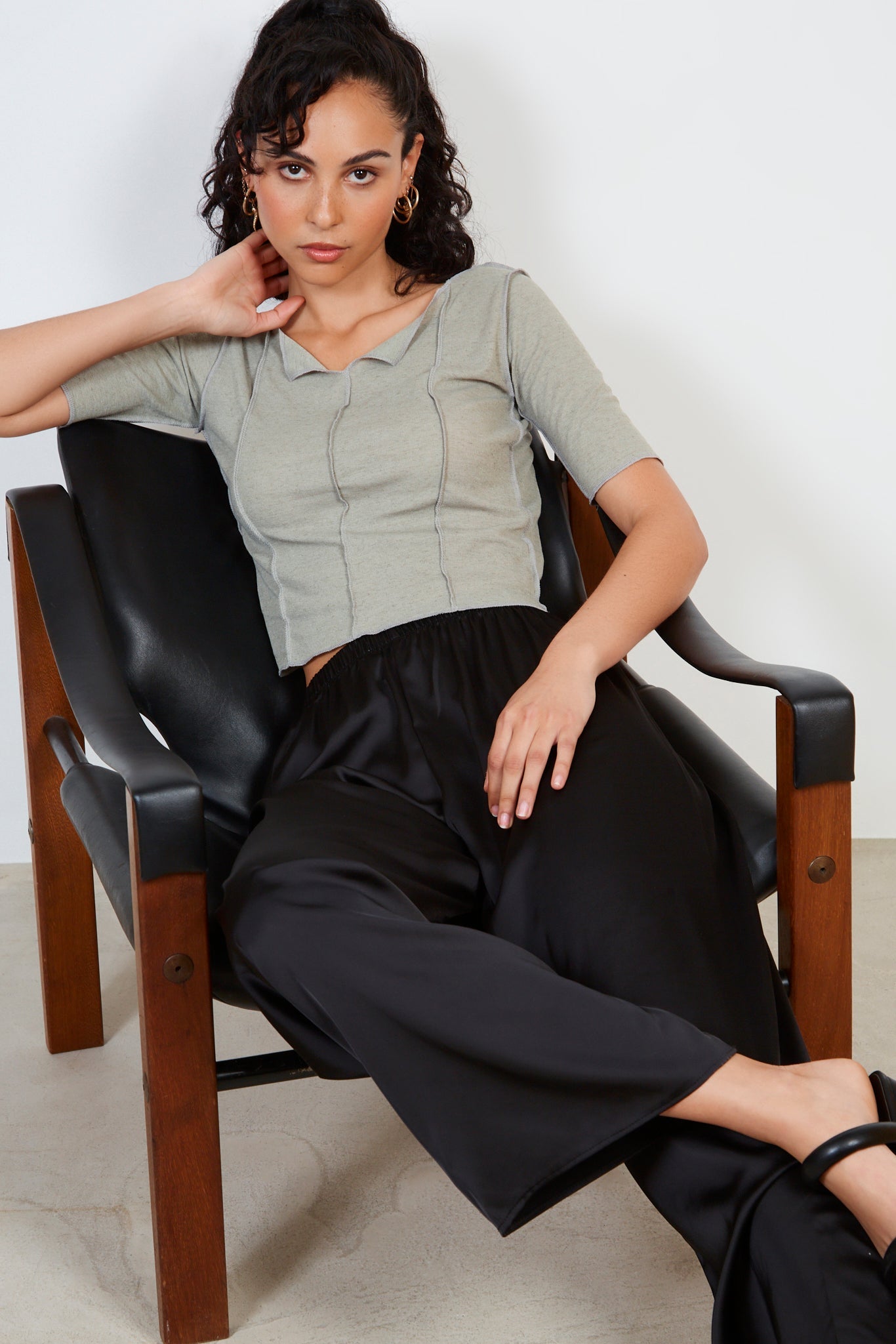 Black satin touch trousers_2