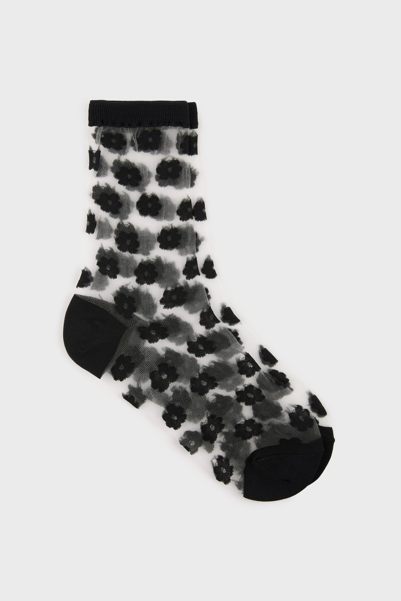 Black sheer tiny flower socks_2