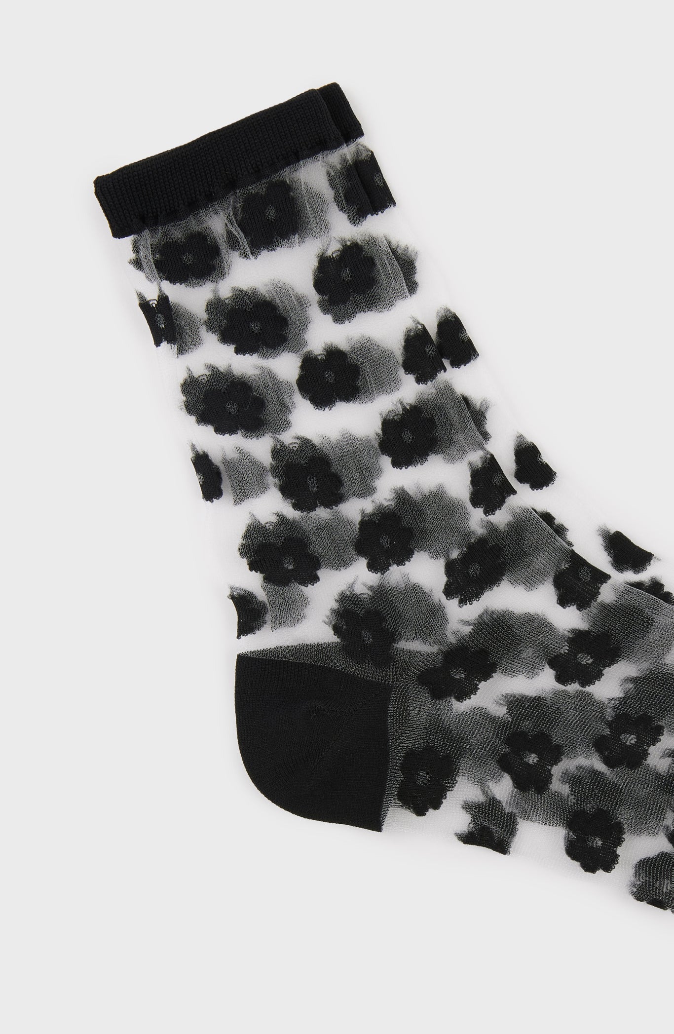 Black sheer tiny flower socks_3