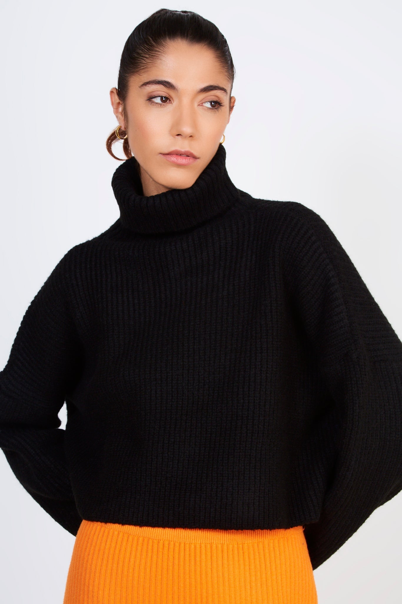 Black short ribbed turtleneck jumper_1