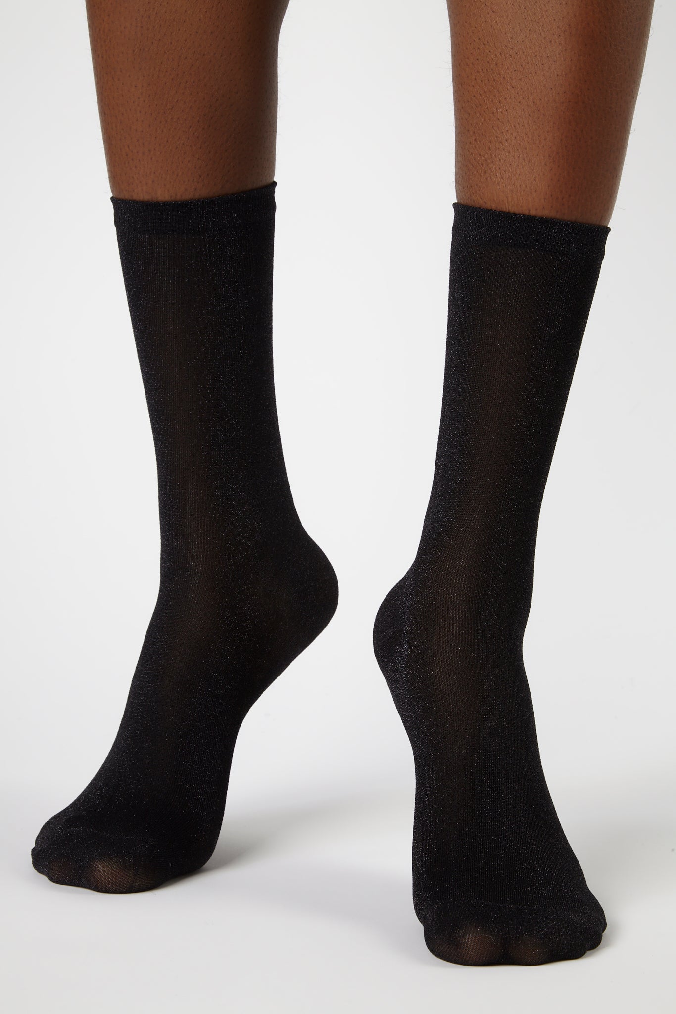 Black smooth glitter socks_4