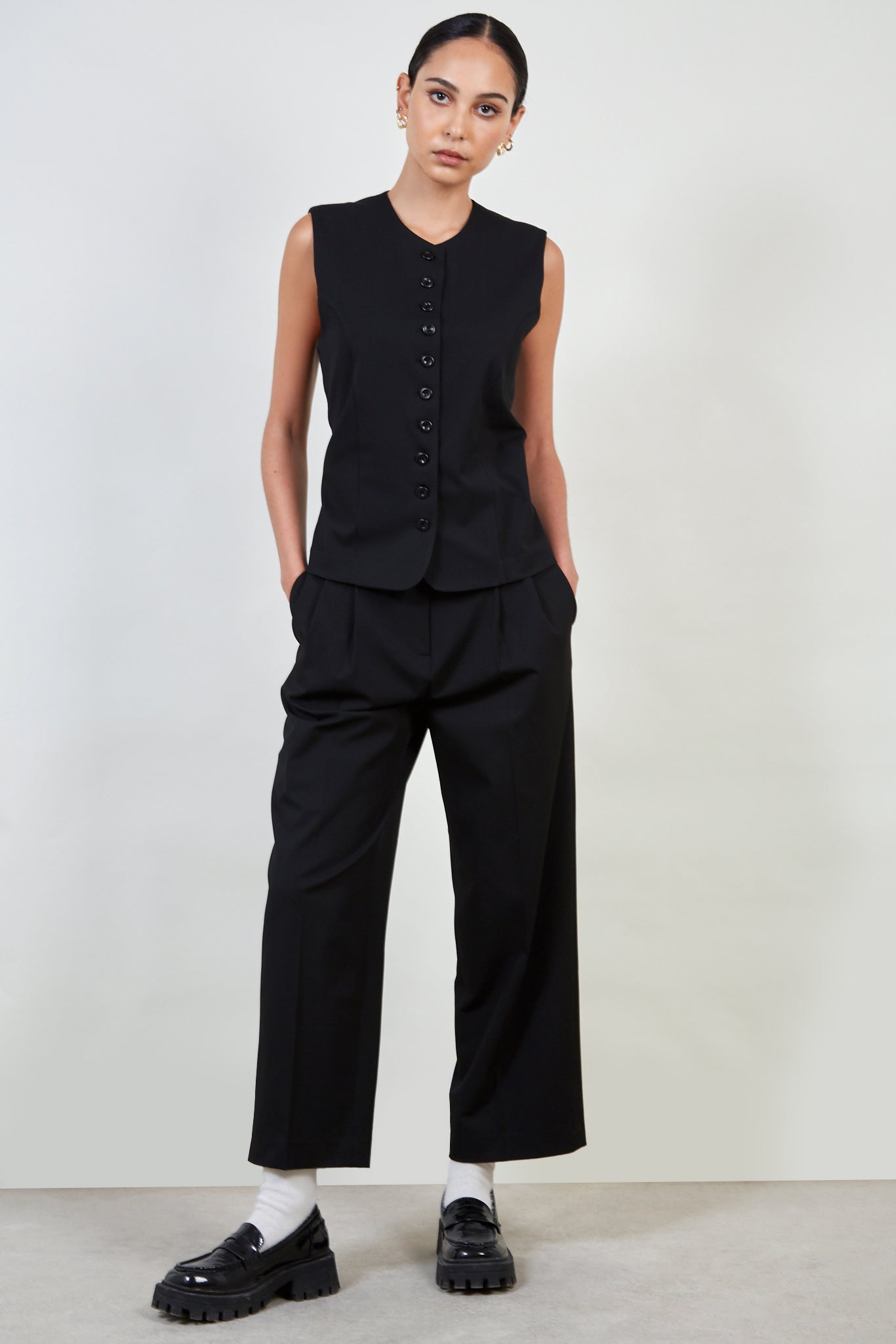Black tailored suit waistcoat_2