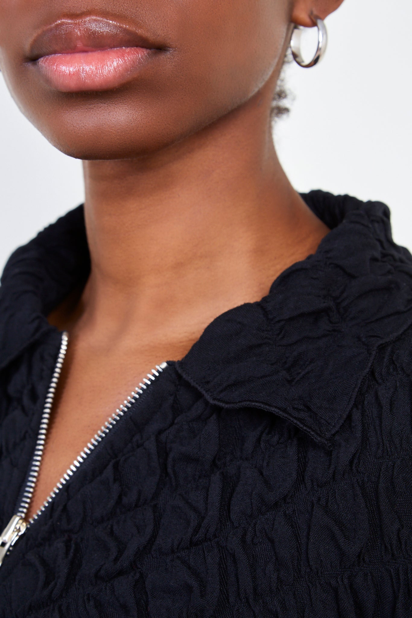 Black textured zip top_4