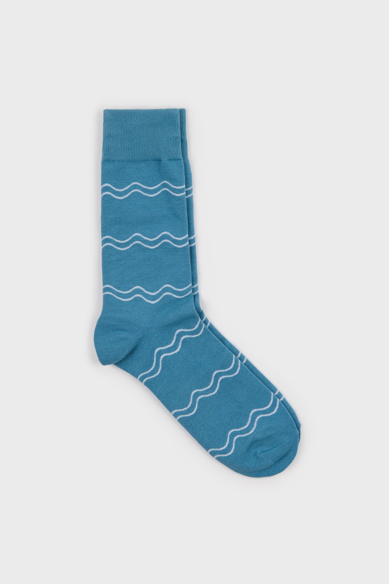 Blue and white double wave socks_1