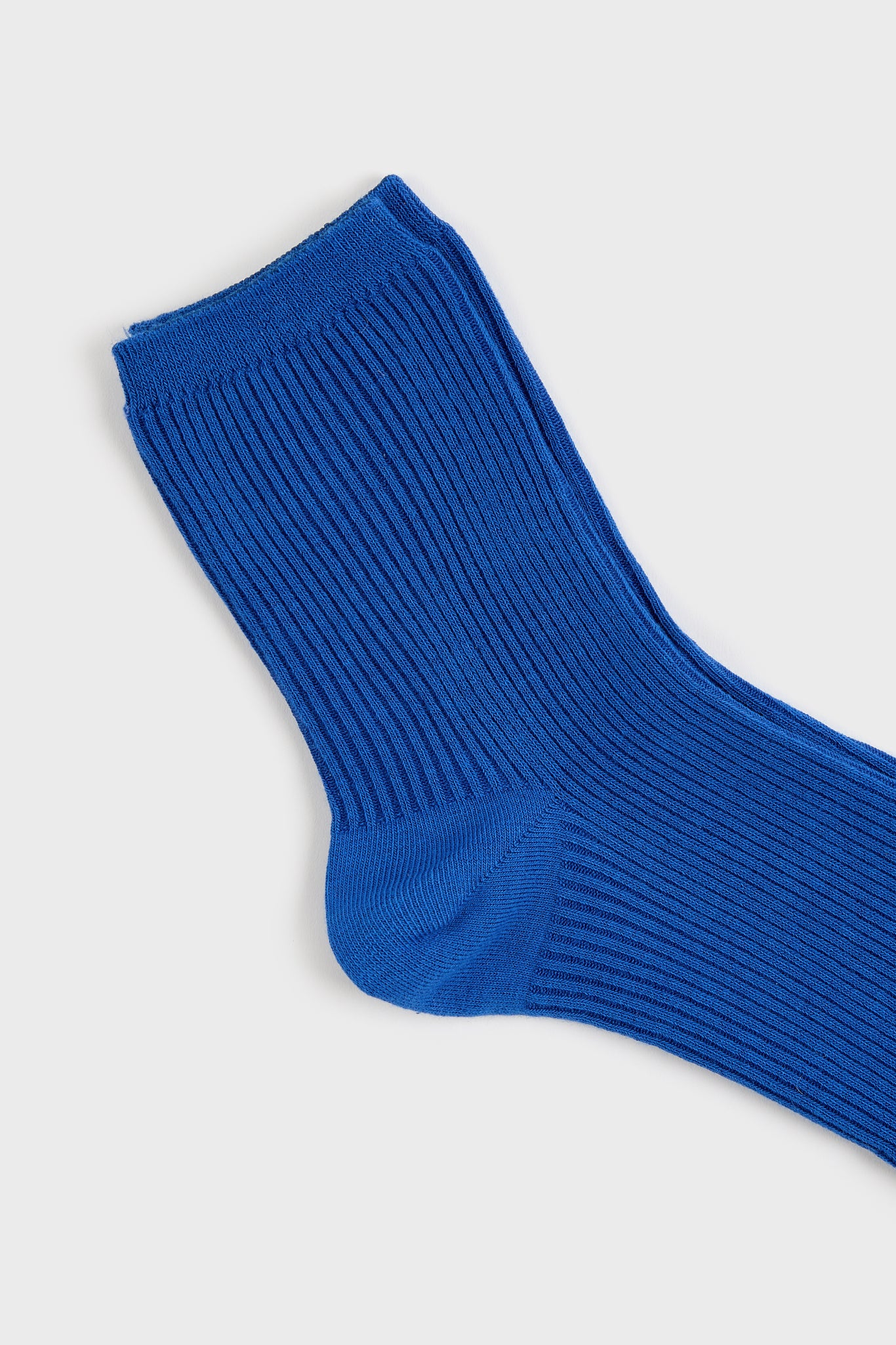 Blue classic ribbed long socks_2