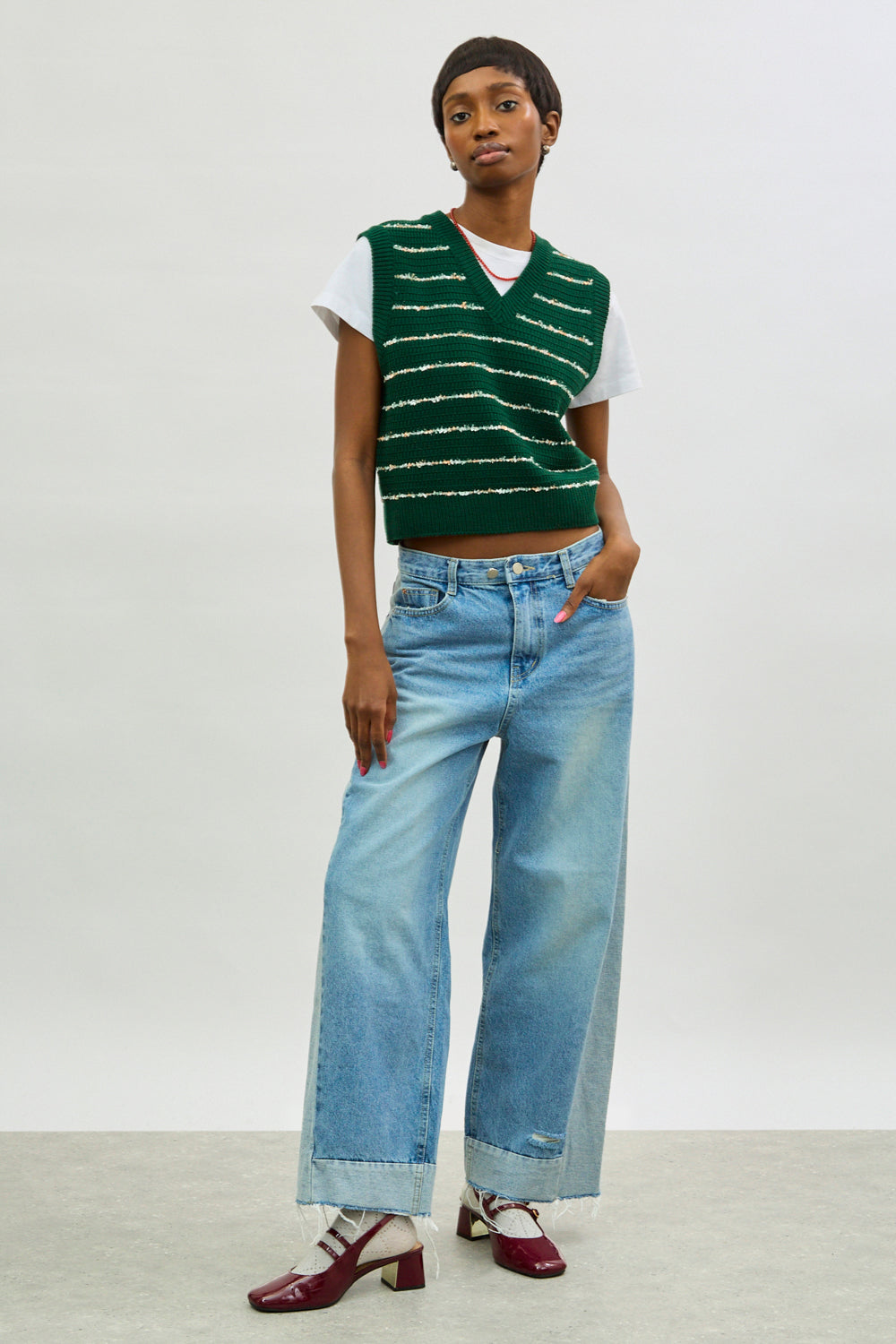 Blue contrast front panel jeans_4