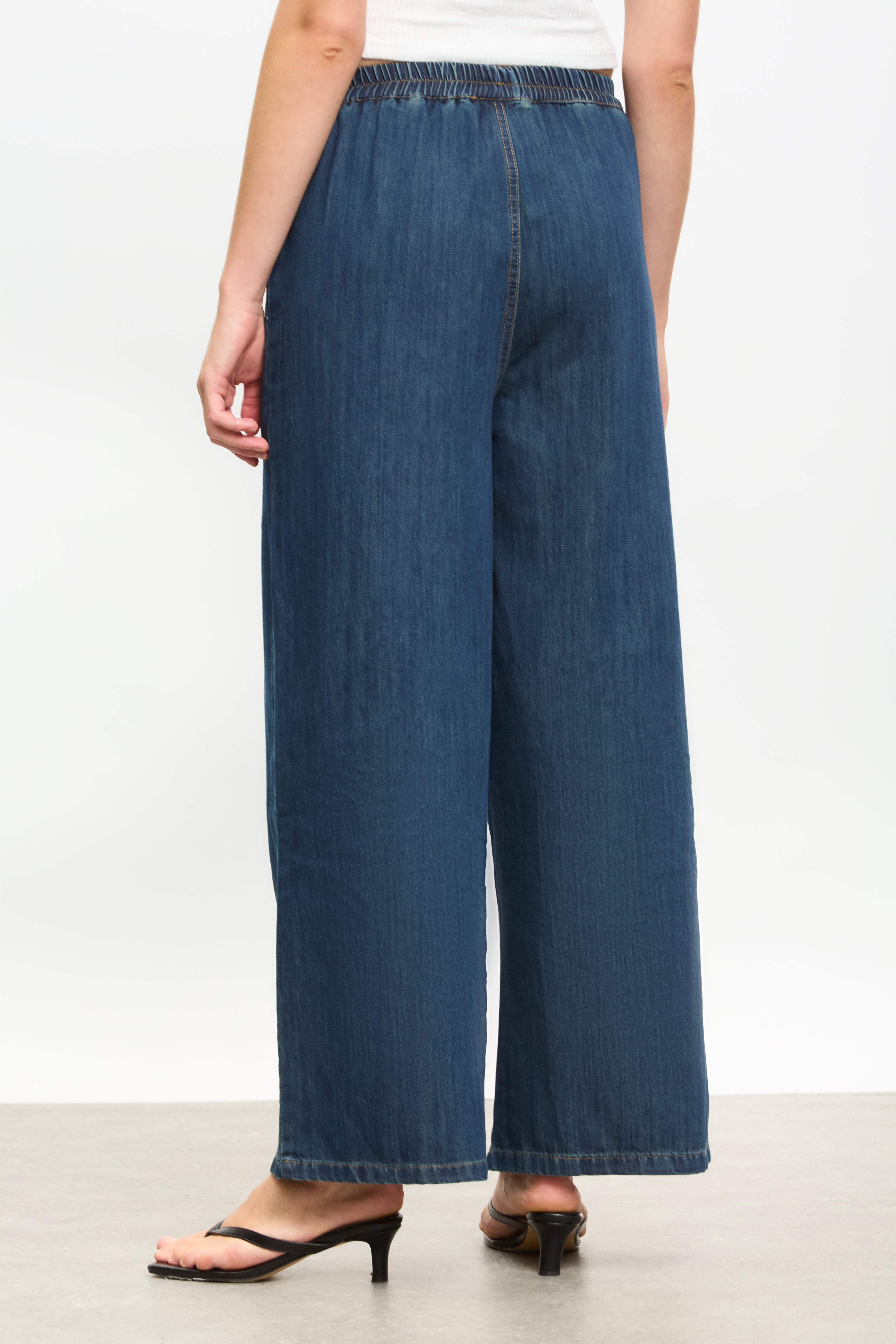 Blue denim contrast stitch trousers_2