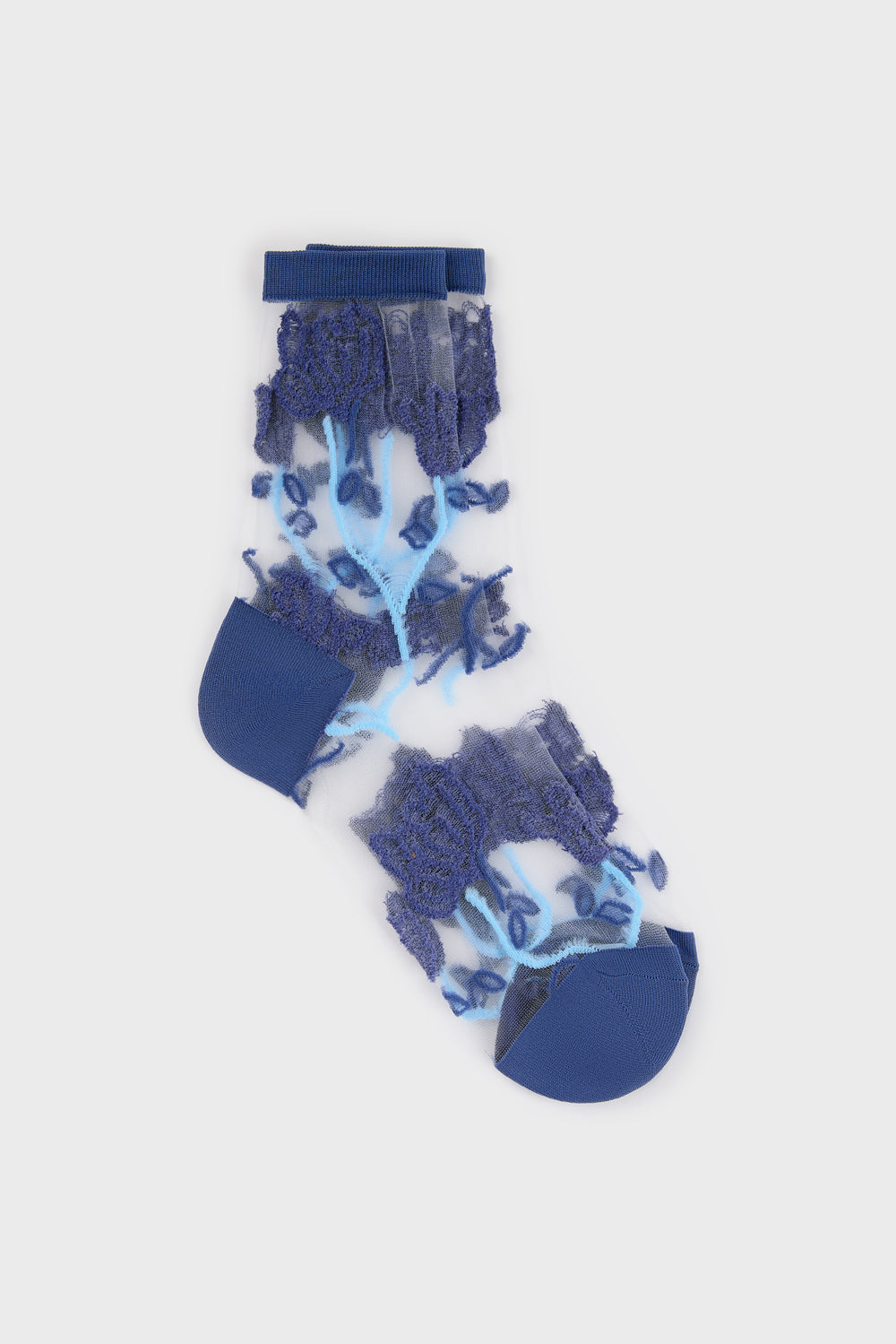 Blue sheer bold climbing flower socks_3