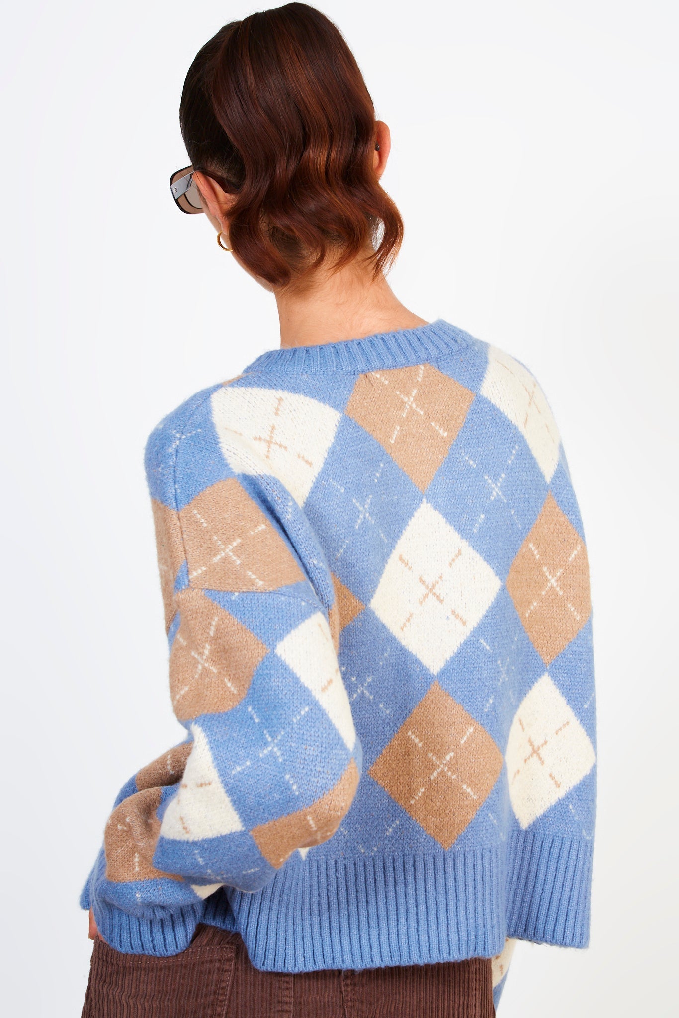 Blue camel and ivory dashed argyle cardigan_2