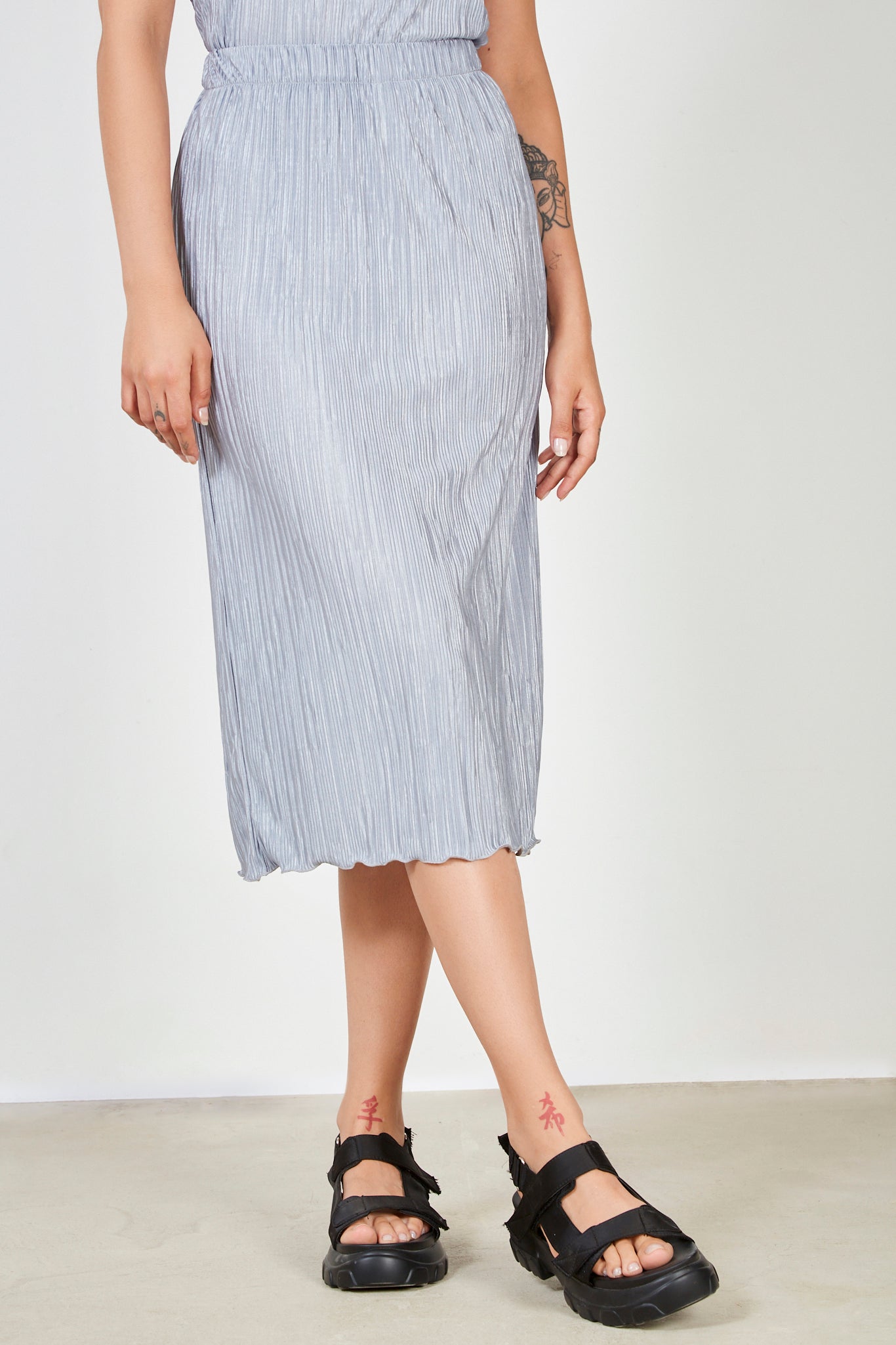 Blue grey ribbed skirt_1