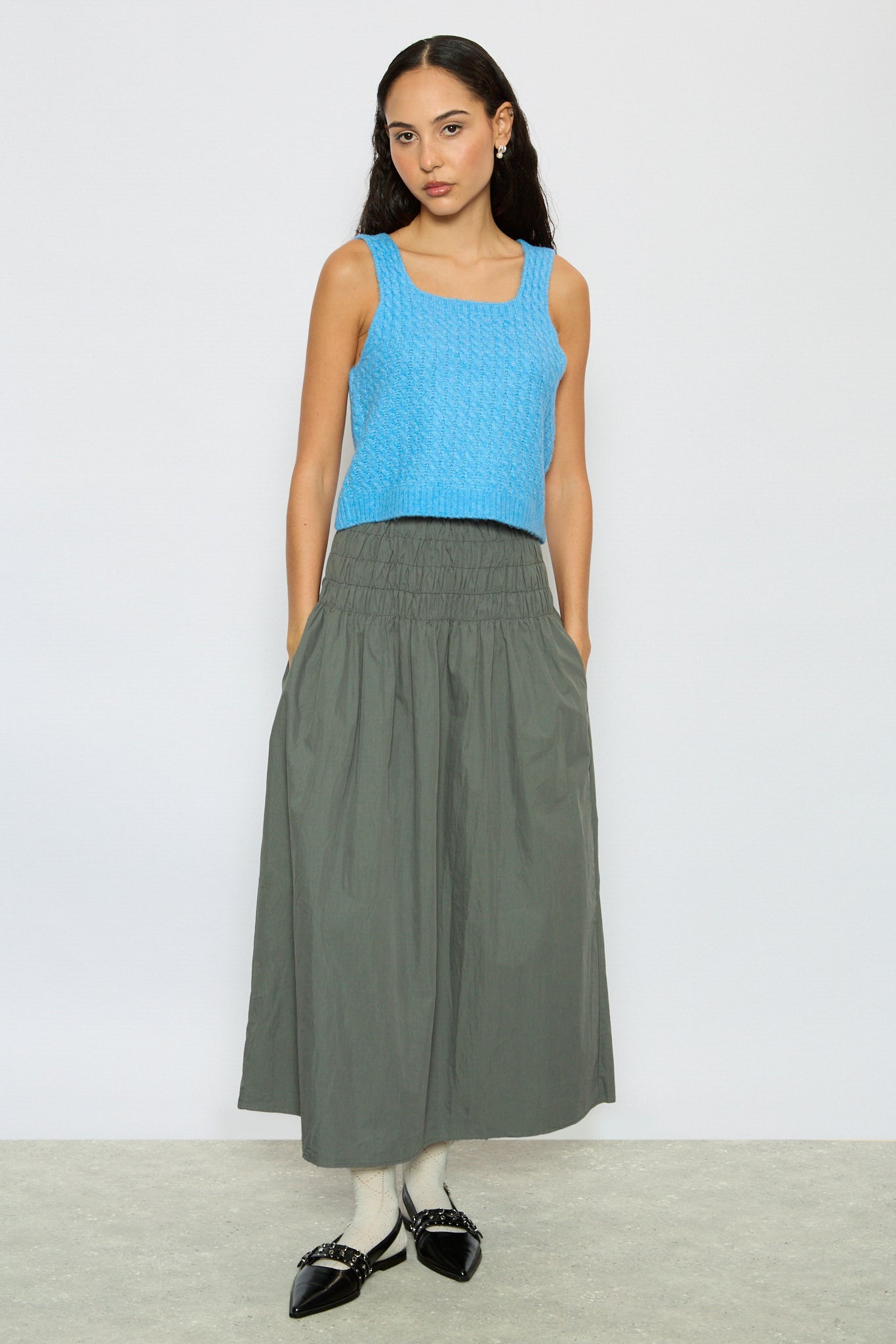 Bright blue braided knit tank_5
