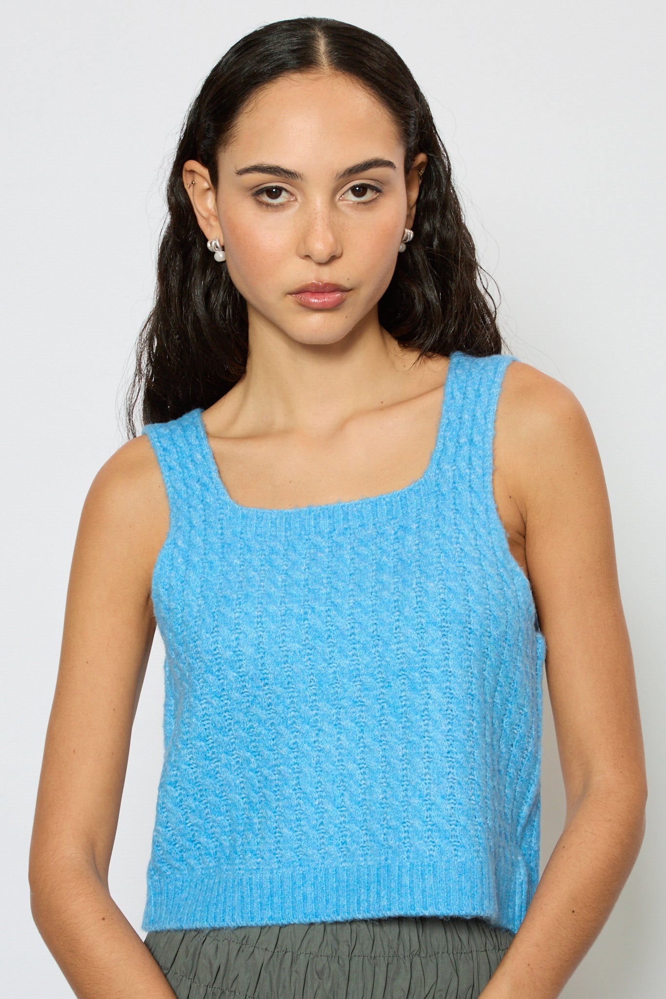 Bright blue braided knit tank_2