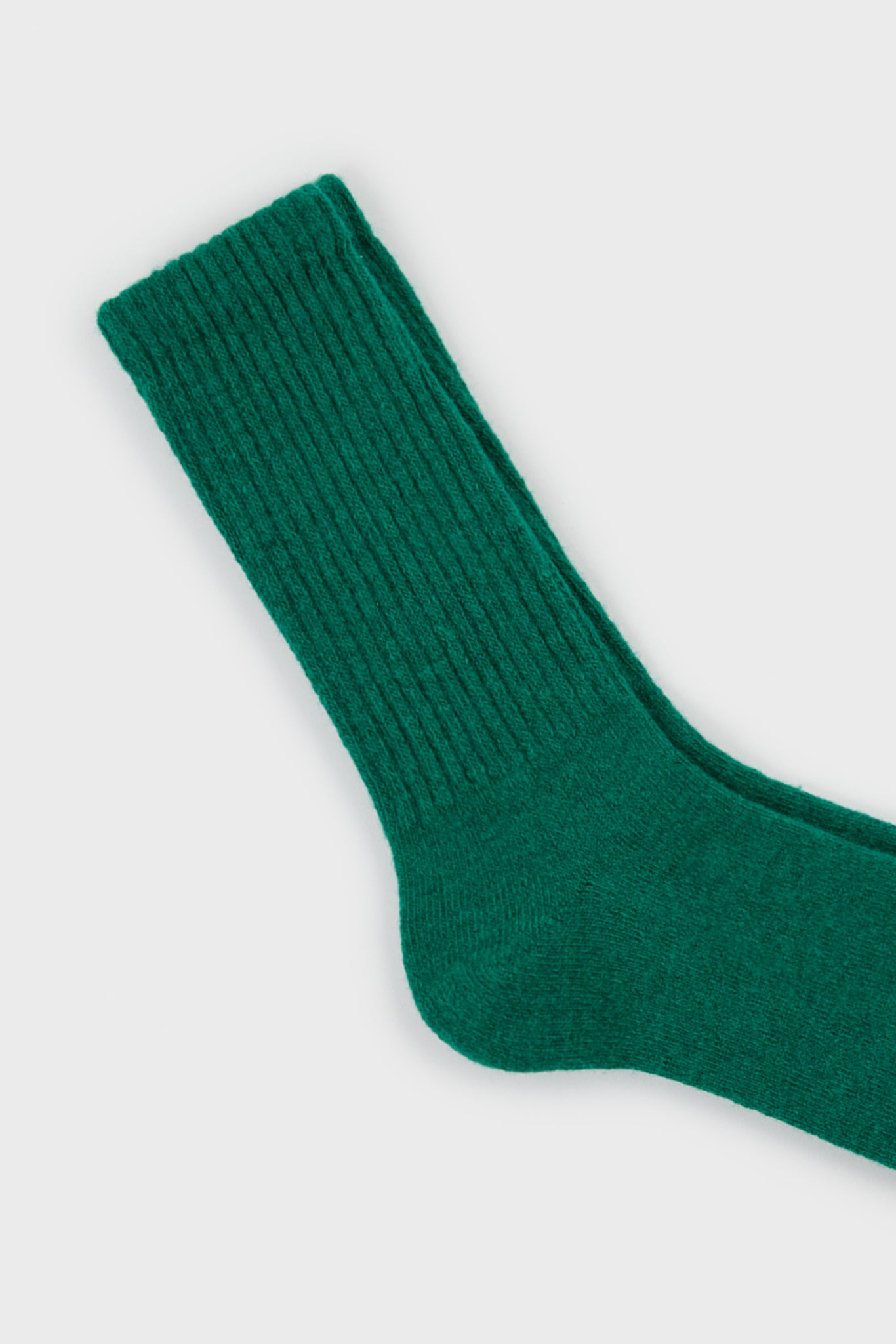 Bright green wool blend ribbed fuzzy socks_2