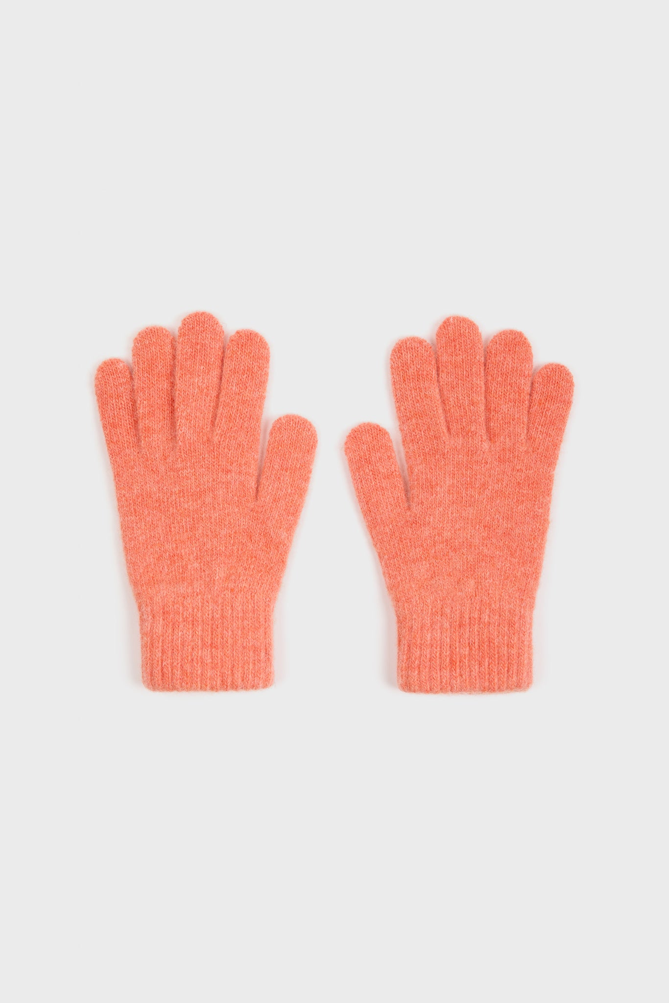 Bright orange wool blend gloves_1