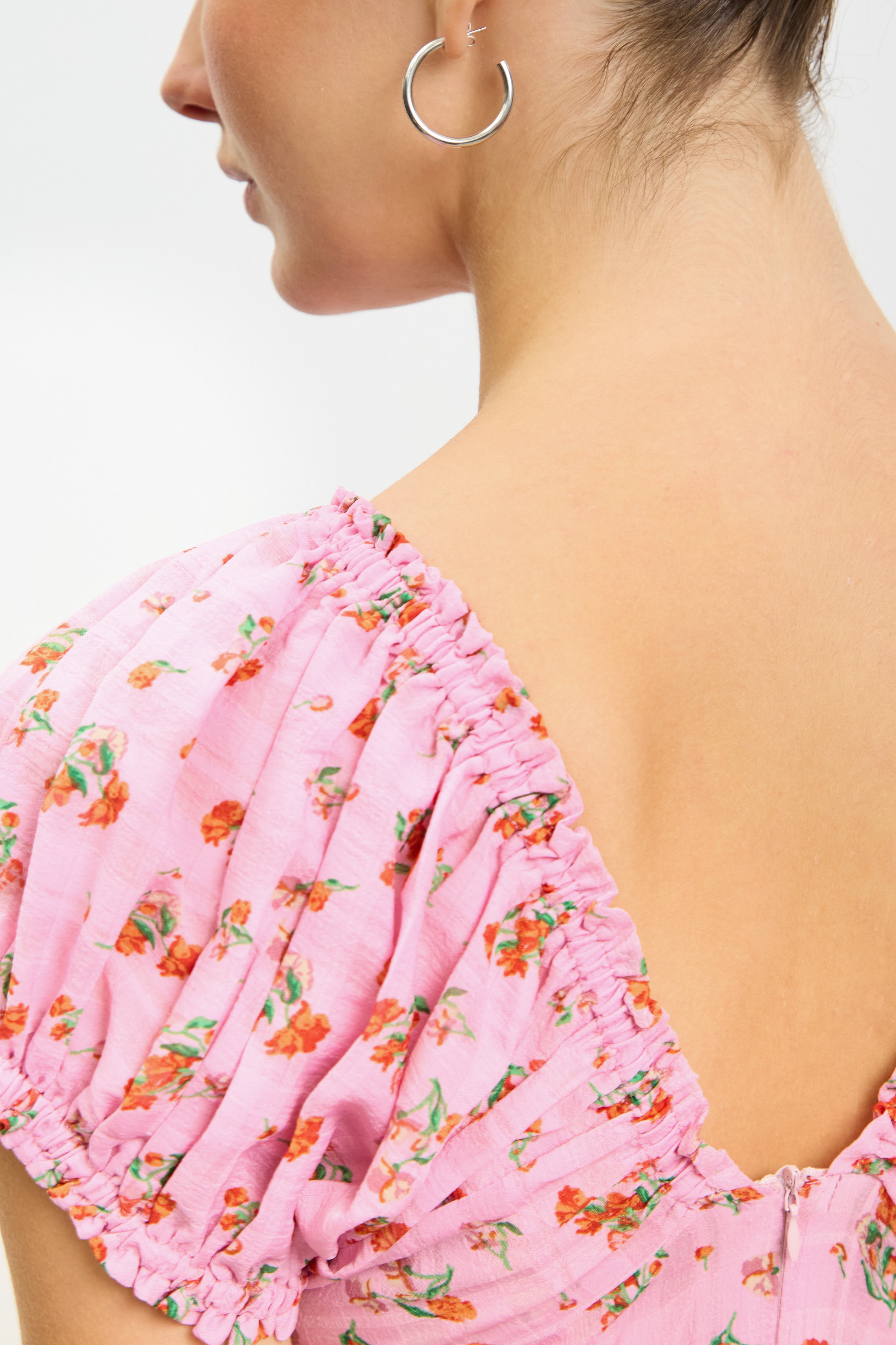 Bright pink and red floral mini dress_4