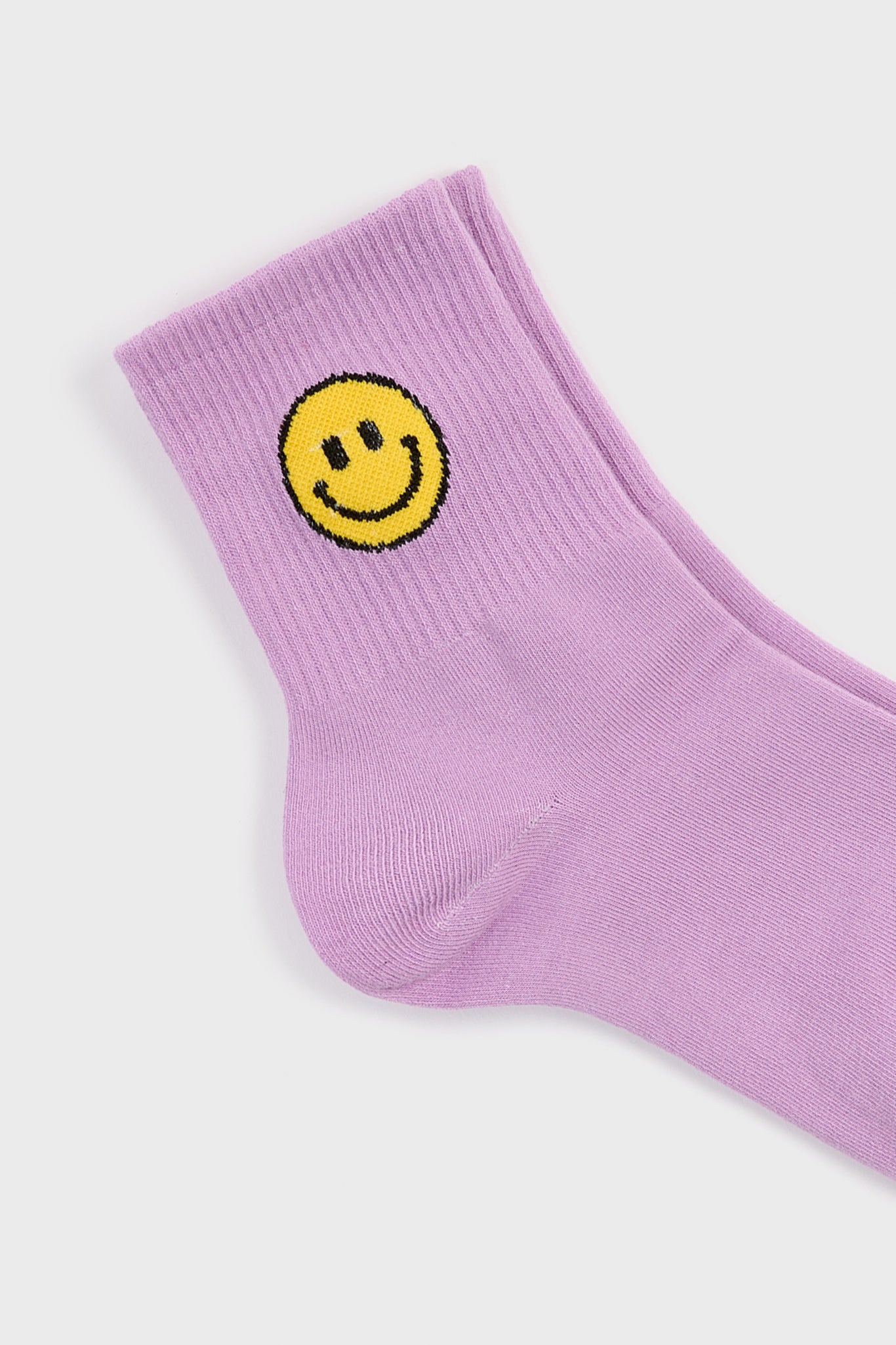 Bright purple smiley face socks_4