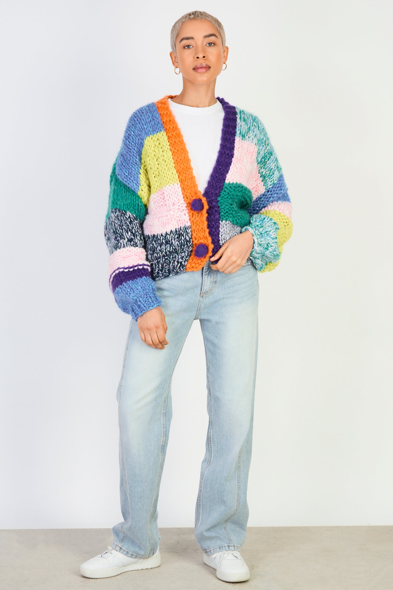 Bright rainbow patchwork cardigan_4