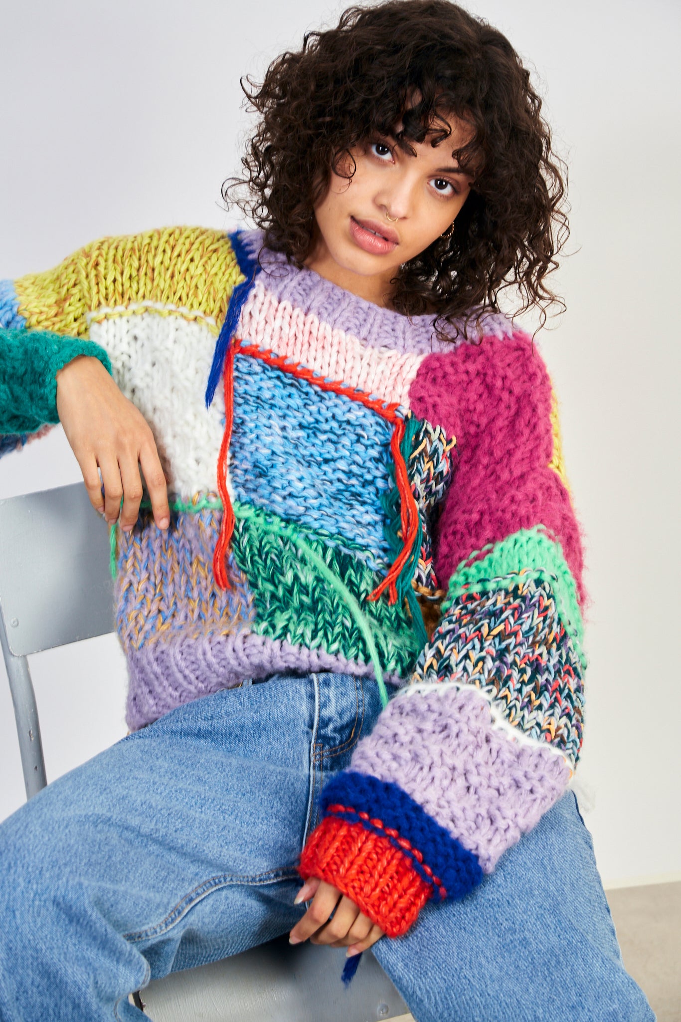 Bright rainbow patchwork jumper_6
